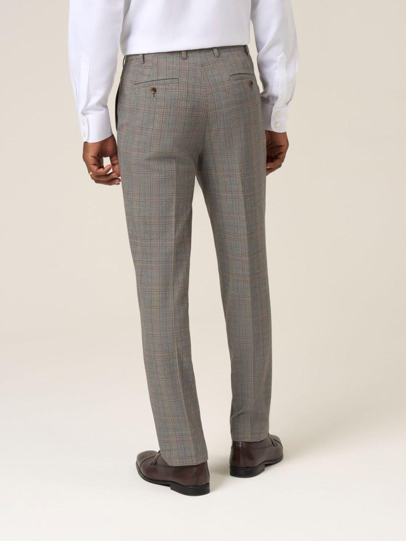 stillFront image of skopes-tailored-fit-haley-brown-check-suit-trousers-light-brown