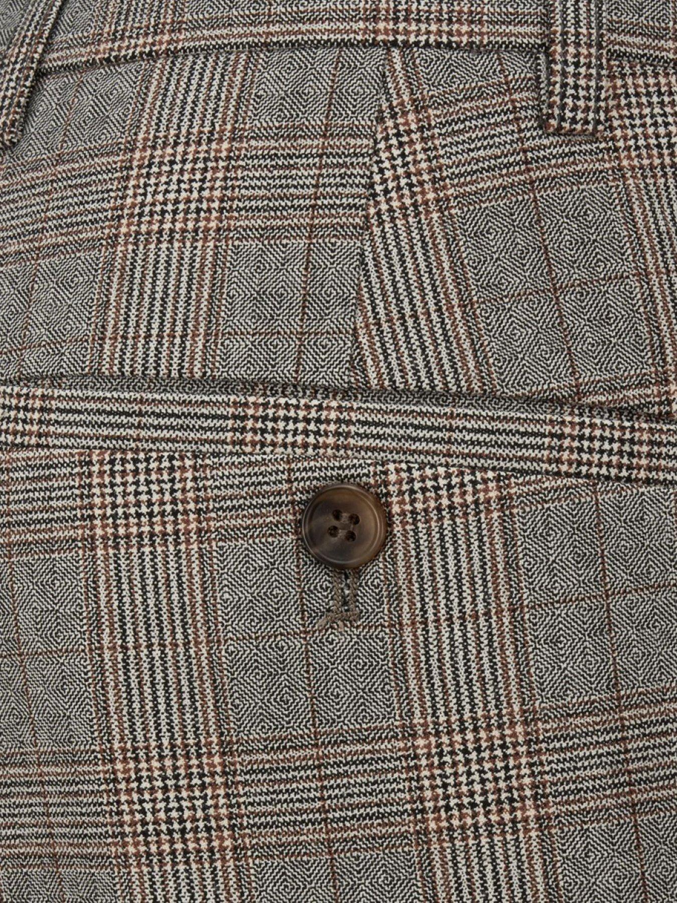  image of skopes-tailored-fit-haley-brown-check-suit-trousers-light-brown