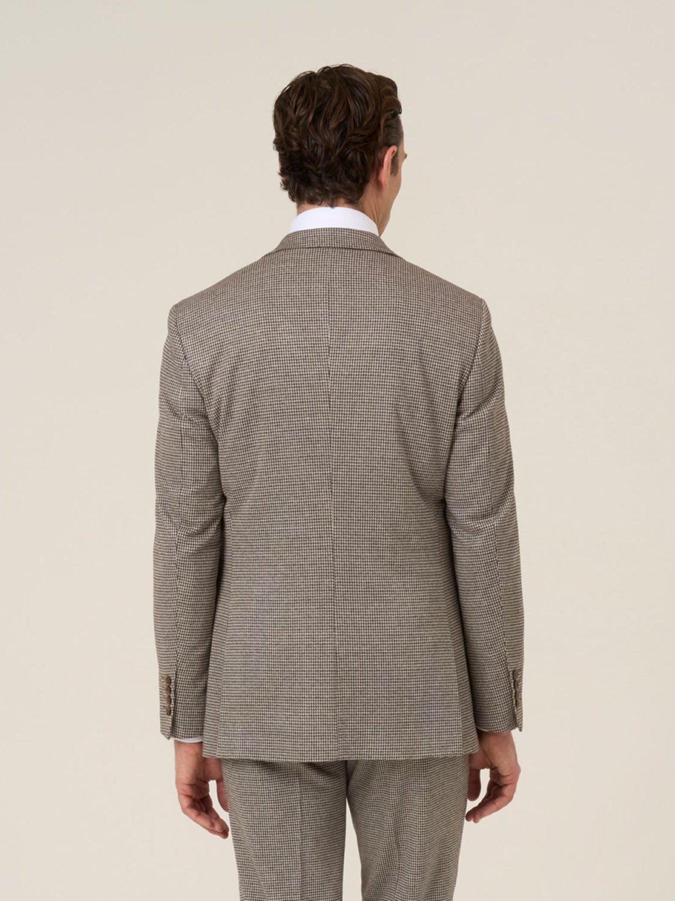  image of skopes-tailored-fit-cannon-houndstooth-suit-jacket-brown