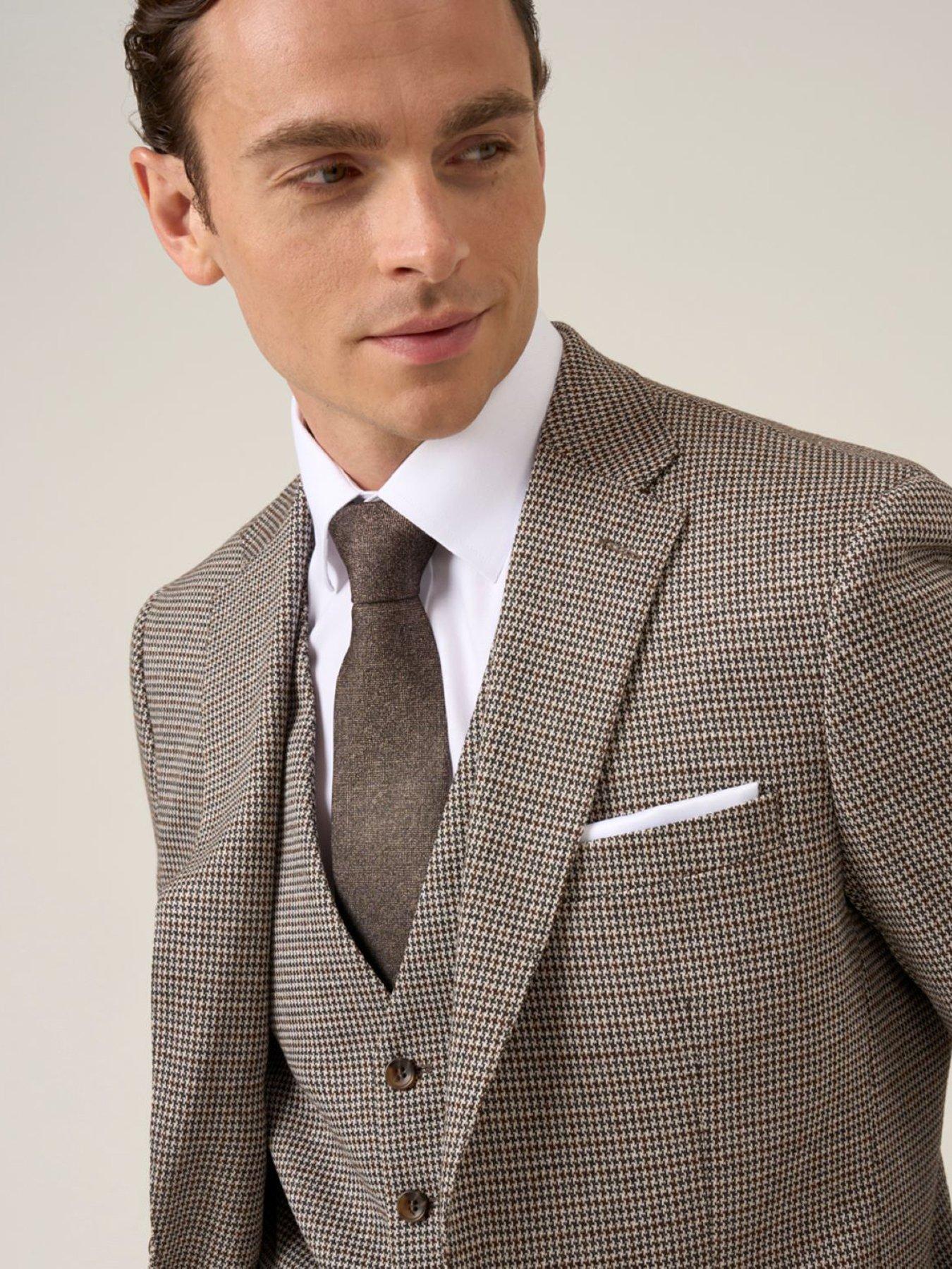  image of skopes-tailored-fit-cannon-houndstooth-suit-jacket-brown