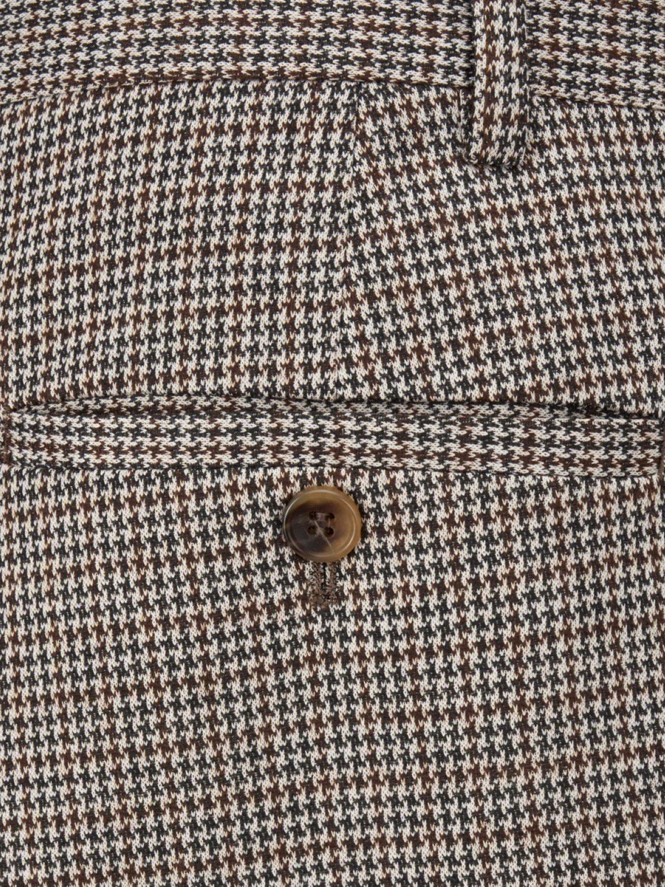 Image 4 of 5 of Skopes Tailored Fit Cannon Houndstooth Suit Trousers - Brown