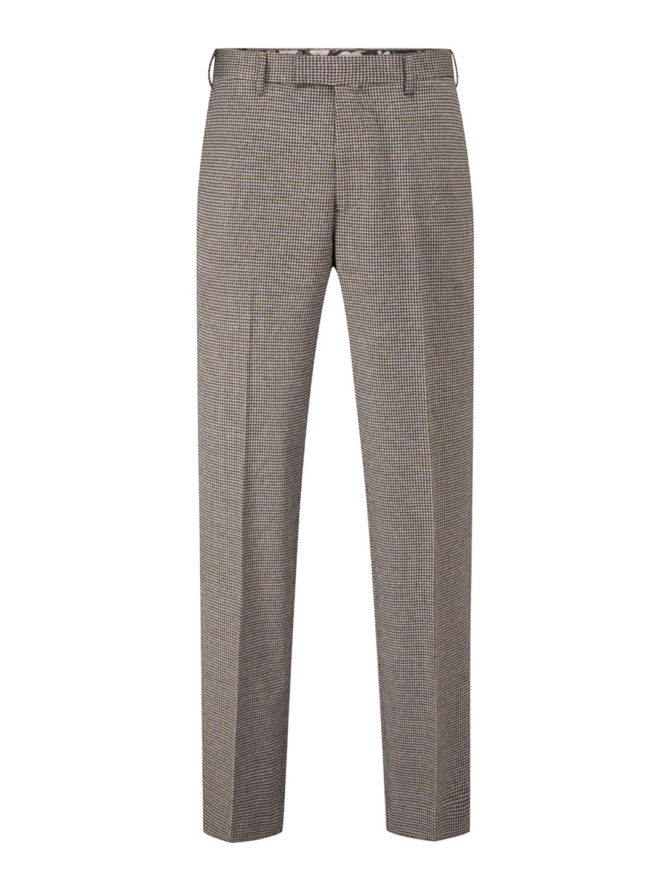 Image 5 of 5 of Skopes Tailored Fit Cannon Houndstooth Suit Trousers - Brown