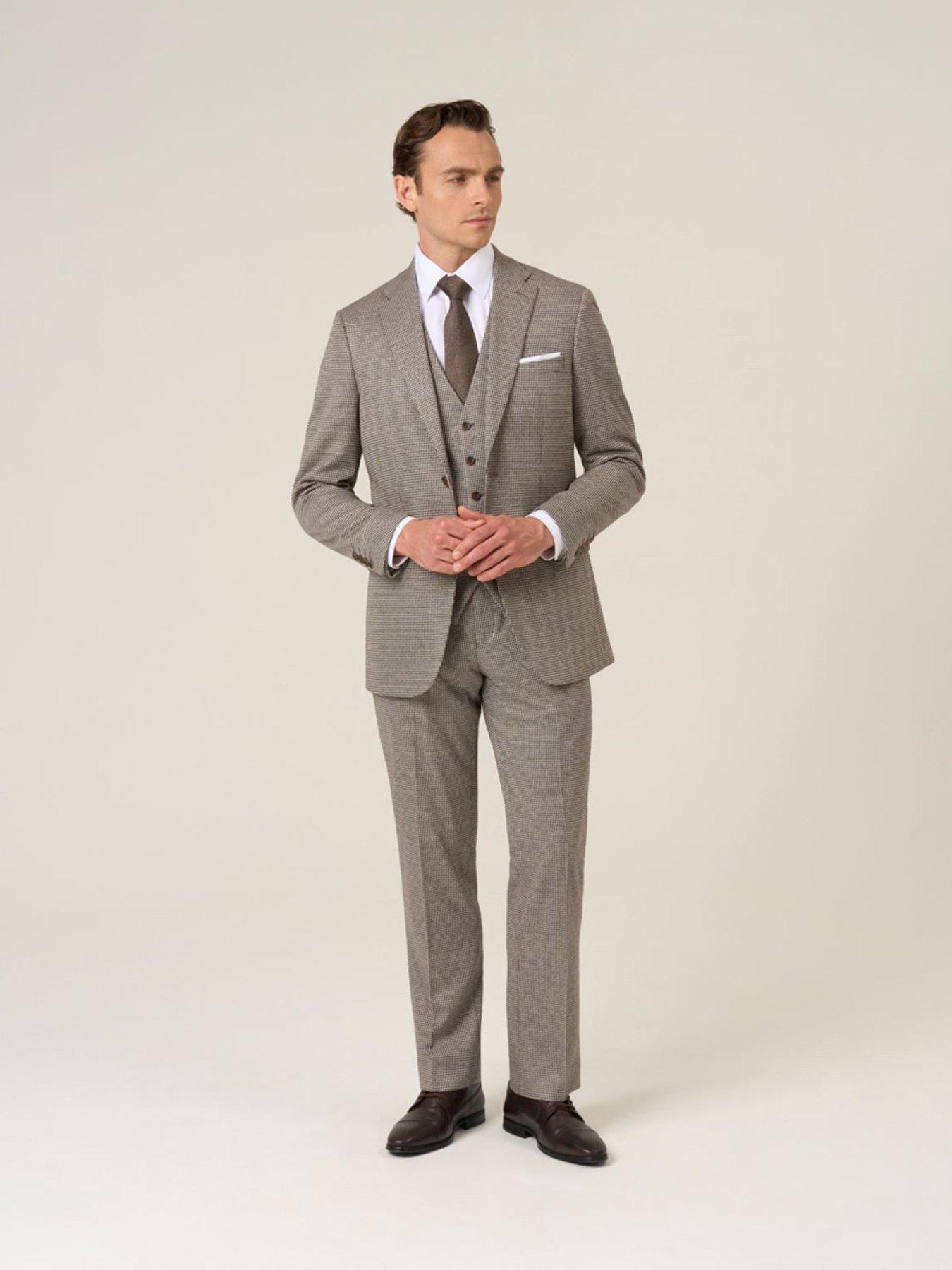 Image 3 of 5 of Skopes Cannon Houndstooth Waistcoat - Brown