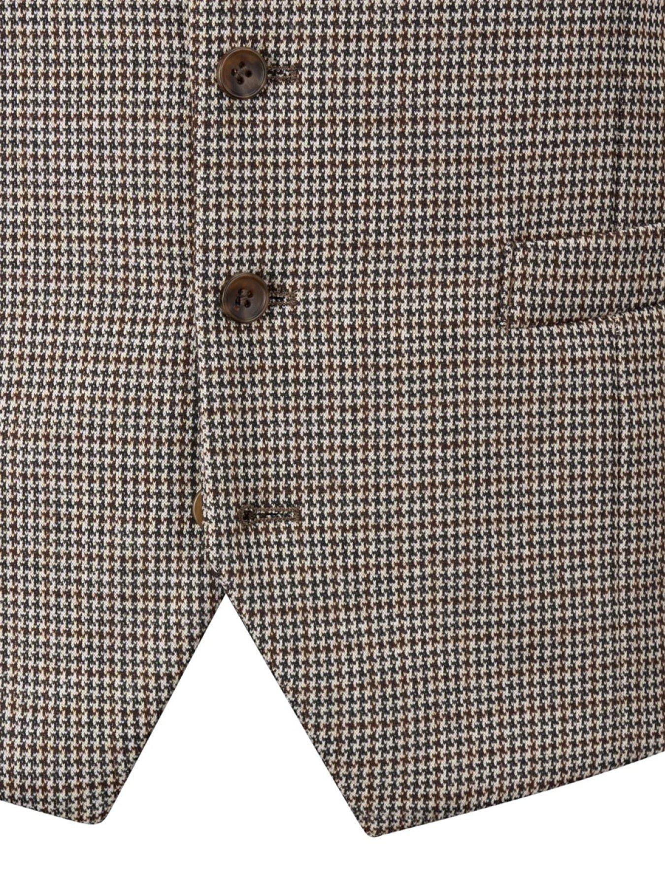  image of skopes-cannon-houndstooth-waistcoat-brown