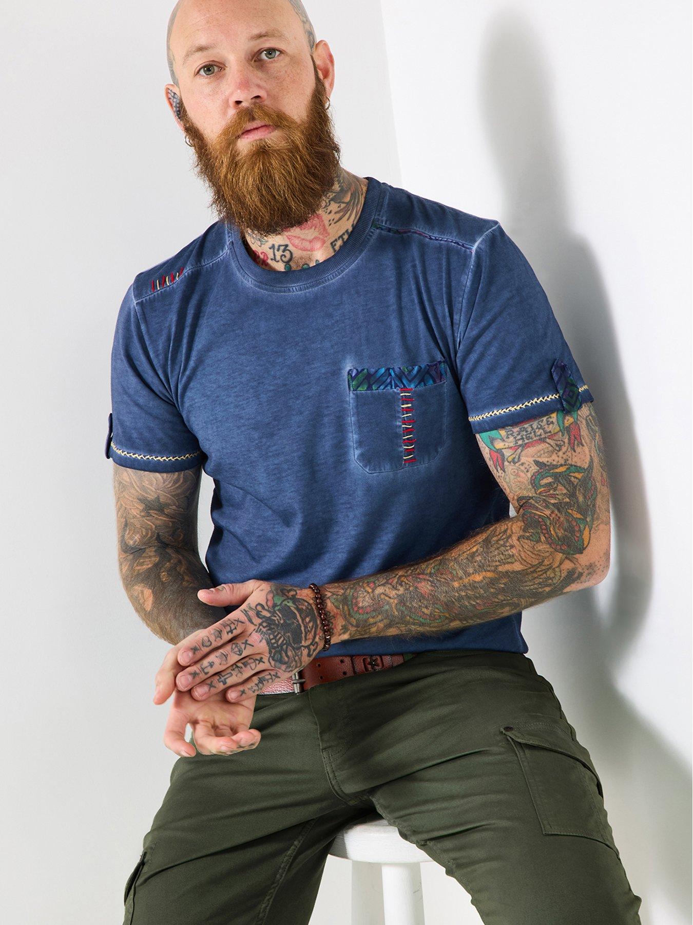 undefined Stylish Crew Neck T-Shirt - Blue