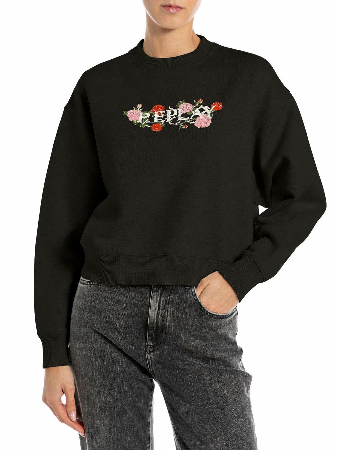 undefined Brushed Fleece Logo Sweatshirt - Black