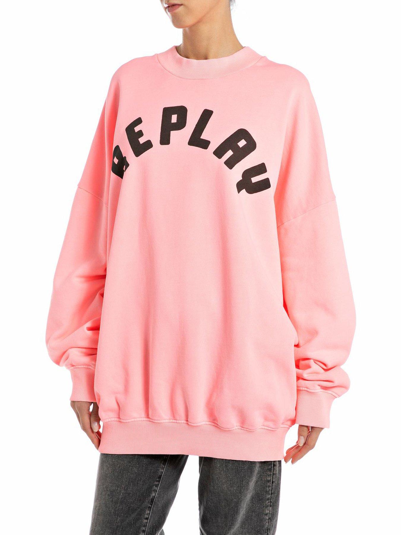 Replay Neon Cotton Terry Fleece Sweatshirt - Pink