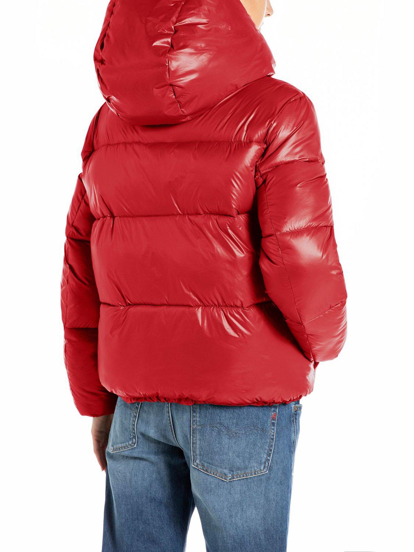 Image 2 of 2 of Replay Crinkle Nylon Padded Coat - Red