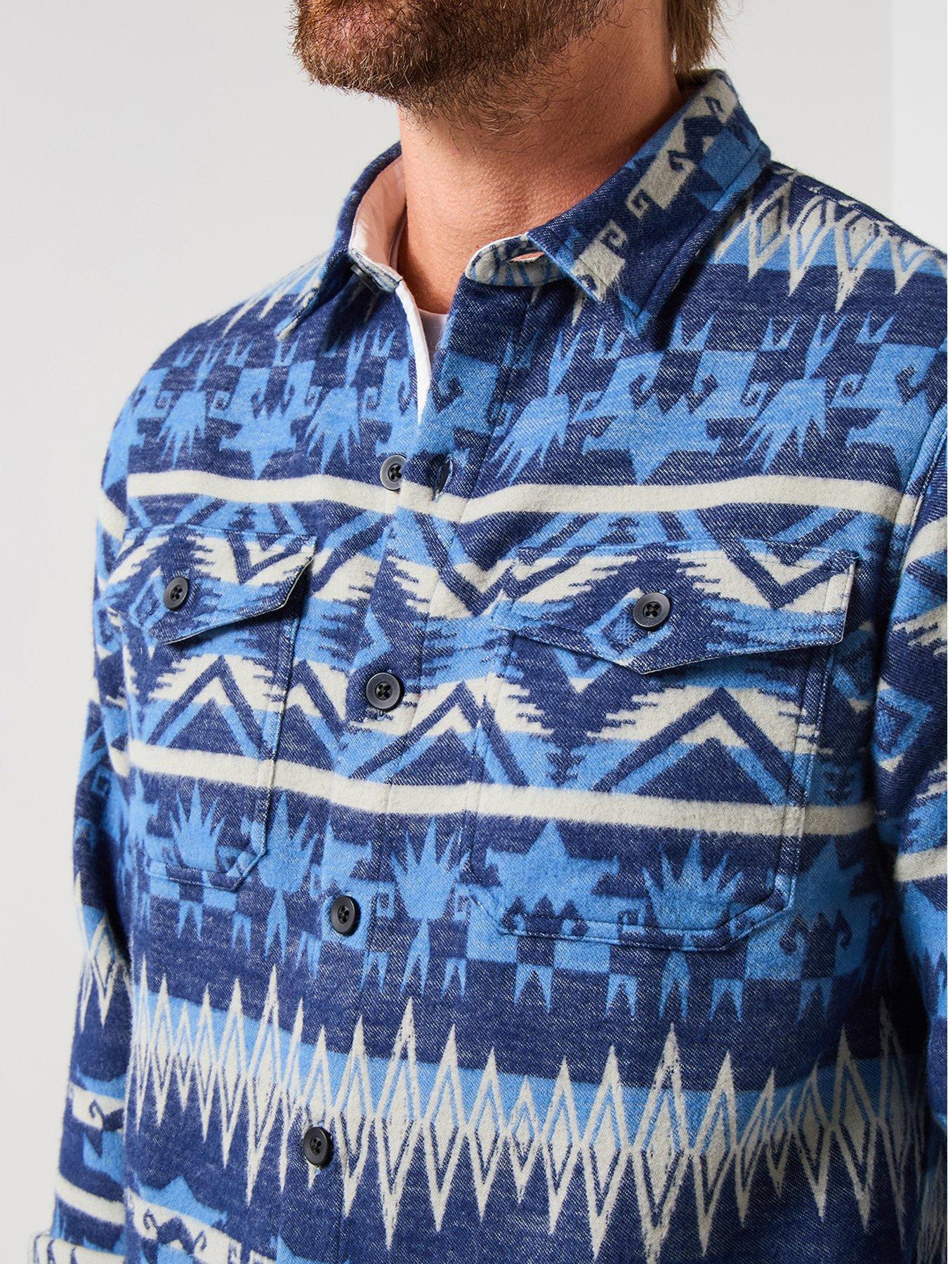 Image 5 of 6 of Joe Browns Blue Aztec Pattern Long Sleeve Casual Shirt - Multi