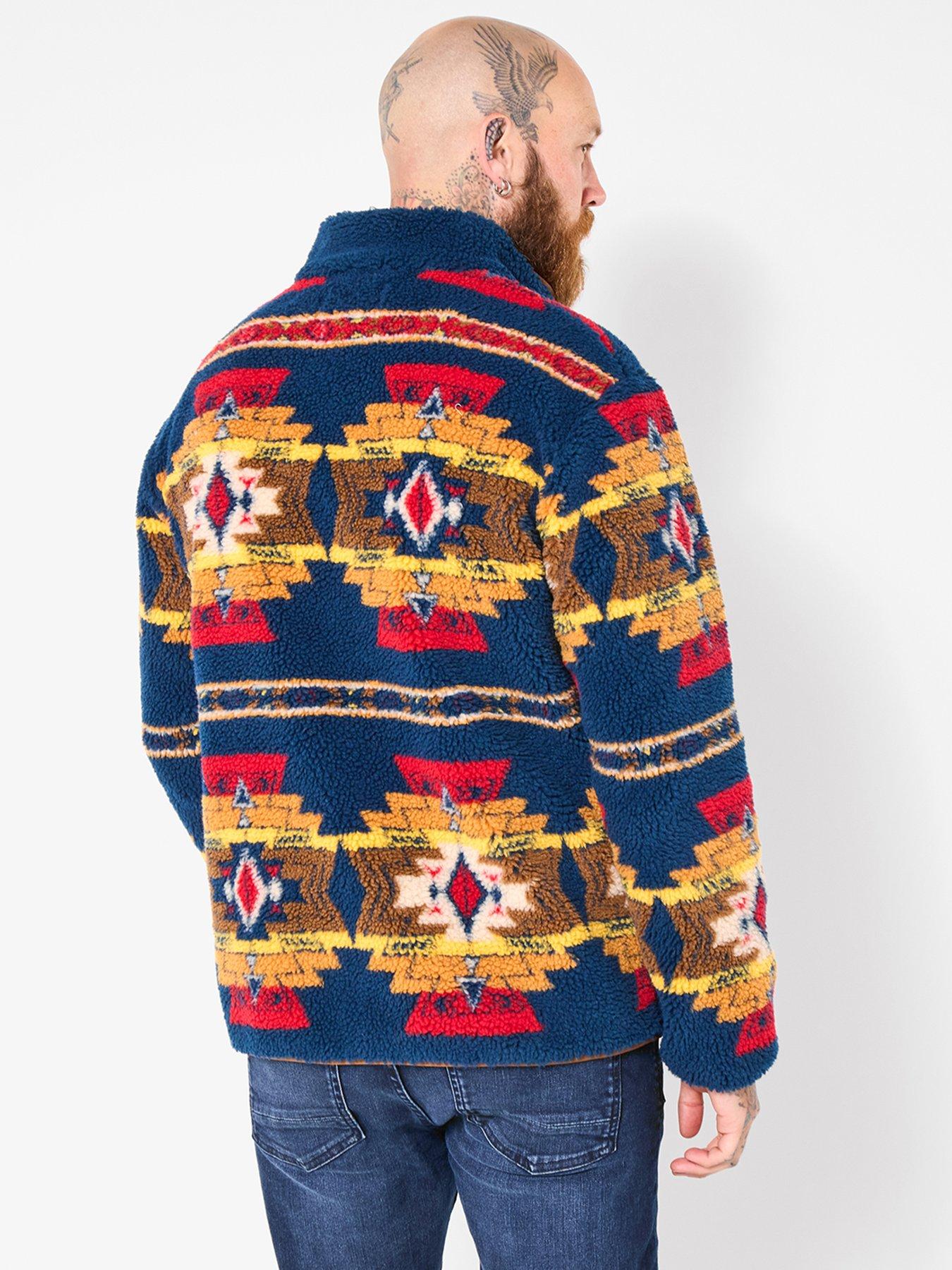 Image 3 of 6 of Joe Browns Patterned Borg Jacket - Navy