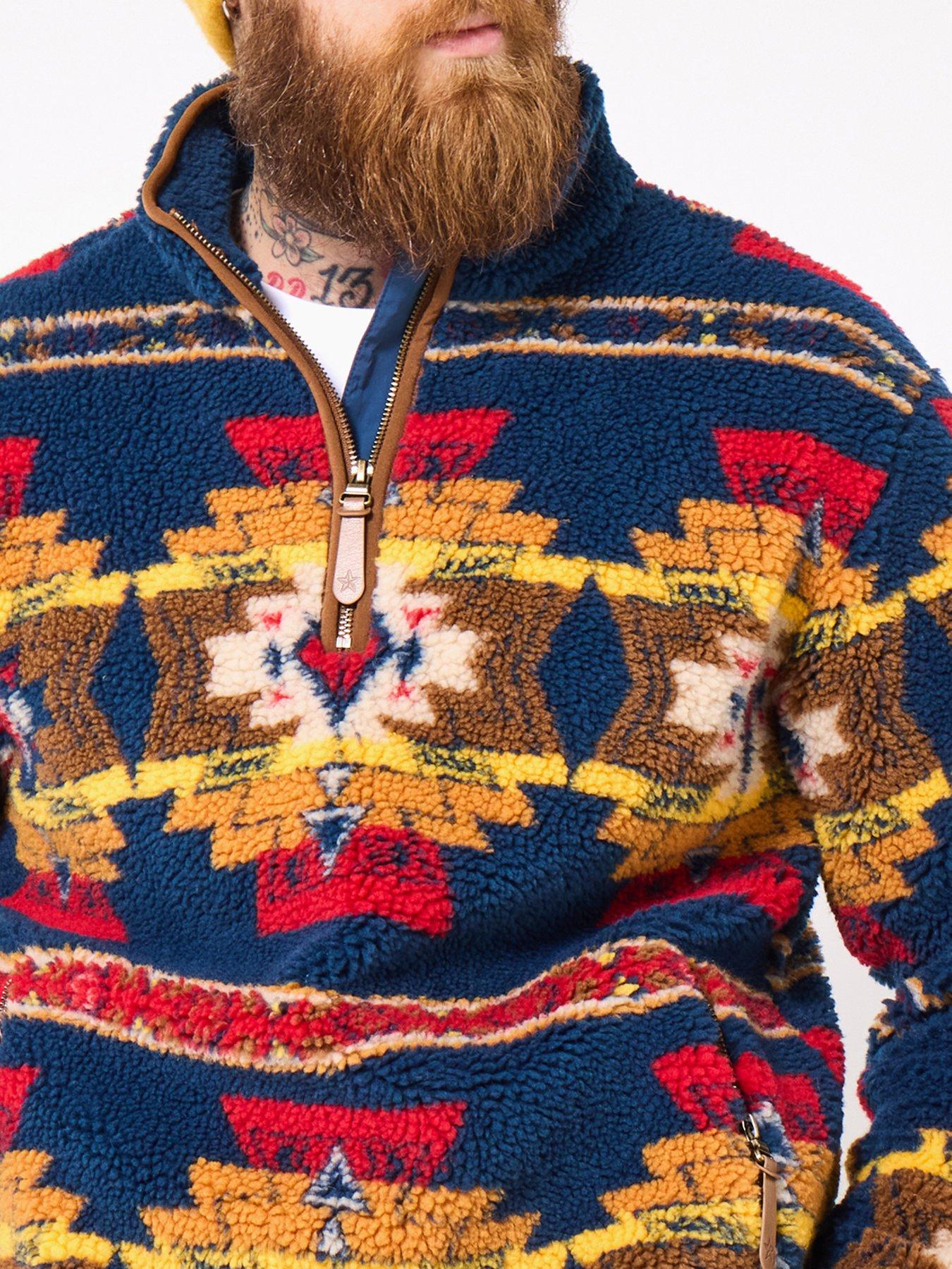 Image 4 of 6 of Joe Browns Patterned Borg Jacket - Navy