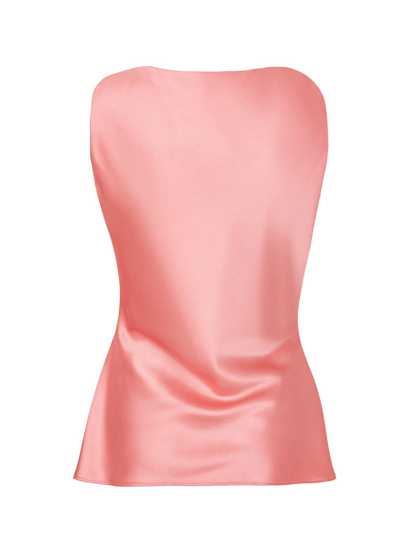 Image 5 of 6 of Quiz Coral Satin Buckle Top