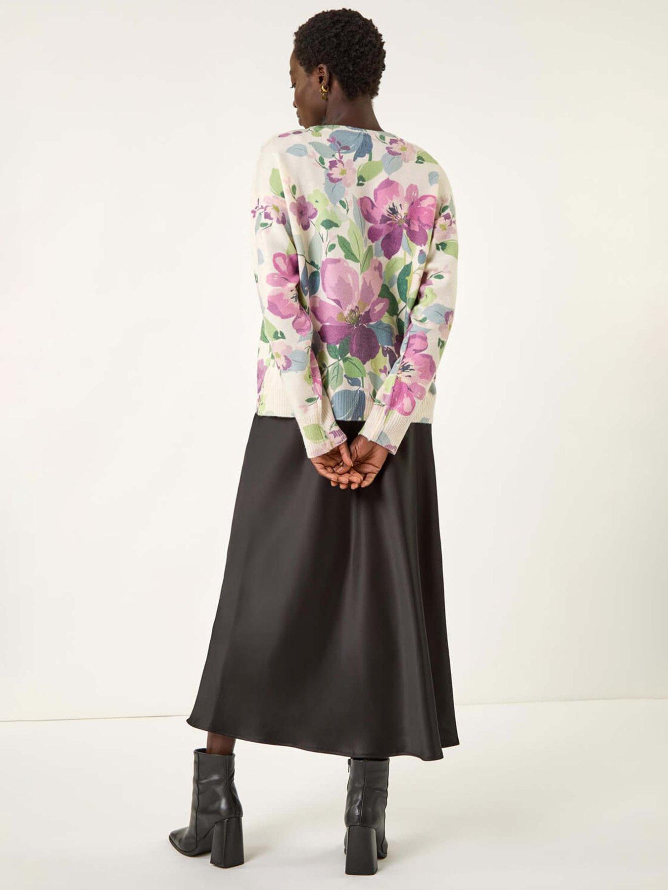 Image 2 of 5 of Roman Floral Sequin Knit Jumper - Ivory