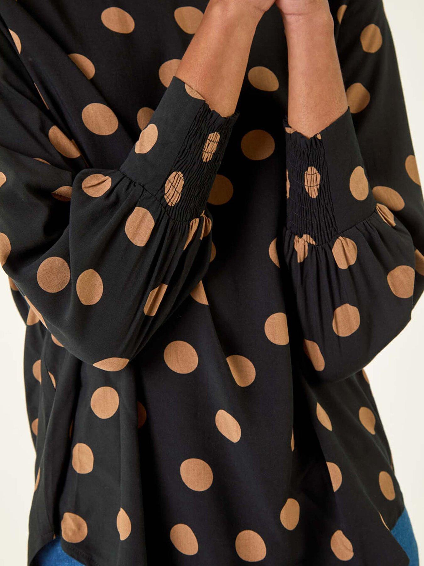  image of roman-spot-print-tunic-top-black