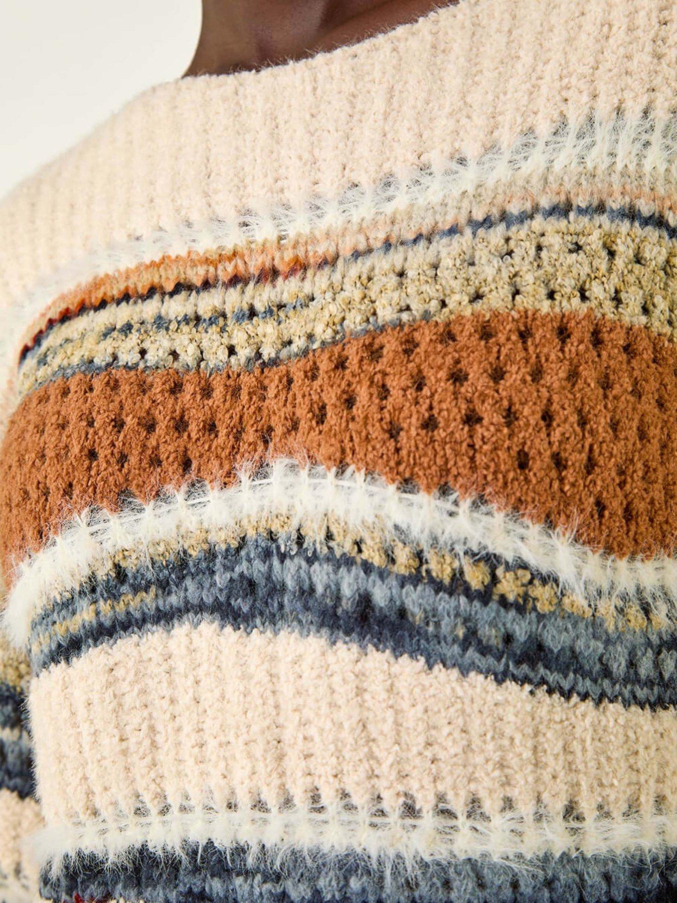 Image 5 of 5 of Roman Jacquard Crew Neck Knit Jumper - Brown