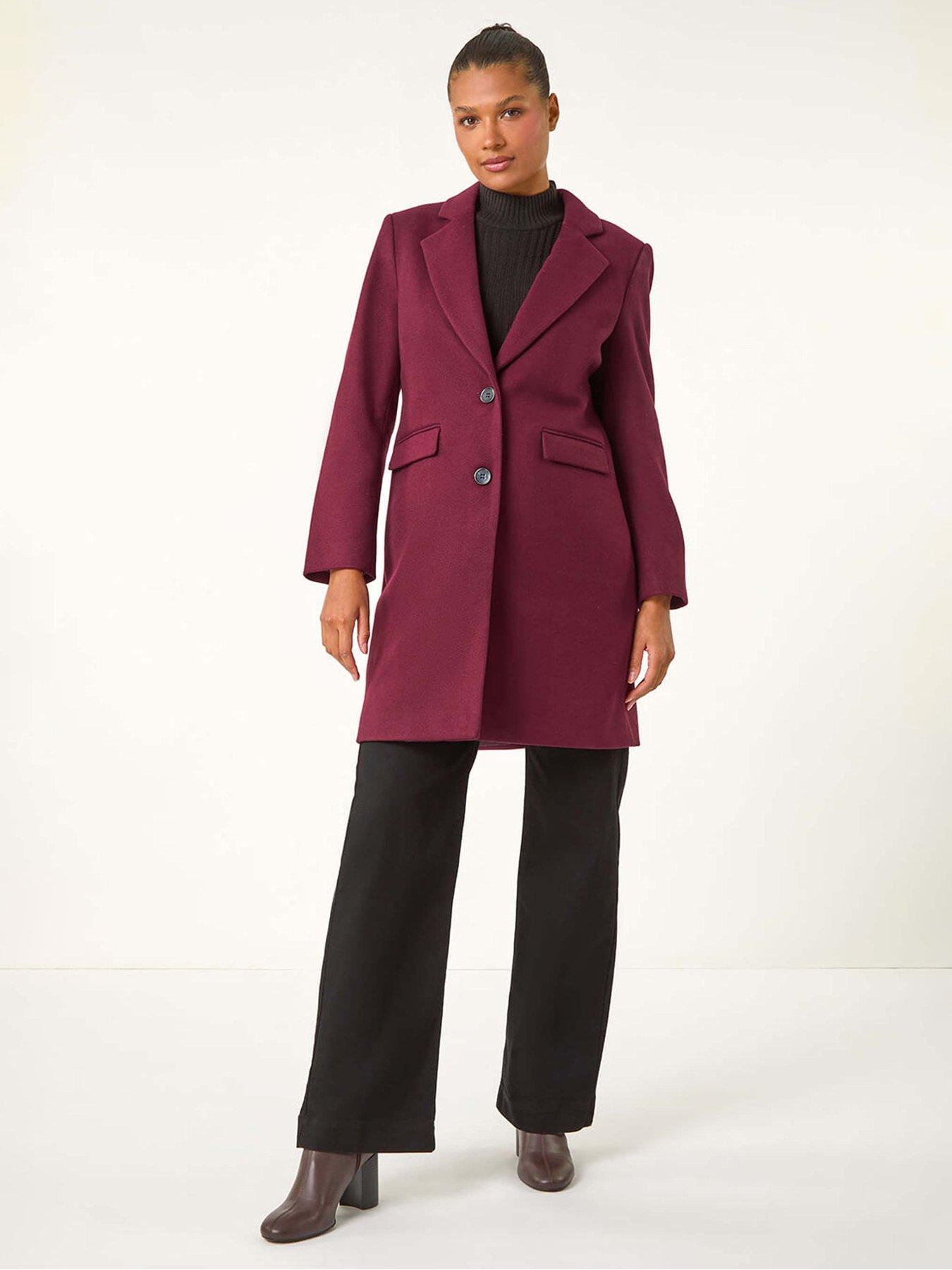 Roman Tailored Single Breasted Coat - Plum