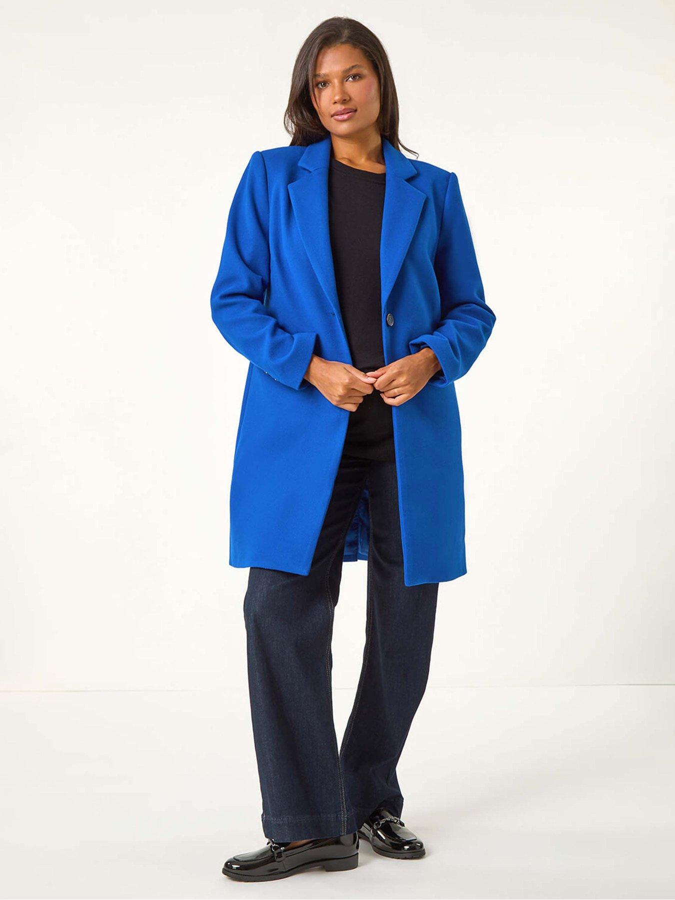 undefined Tailored Single Breasted Coat - Royal Blue