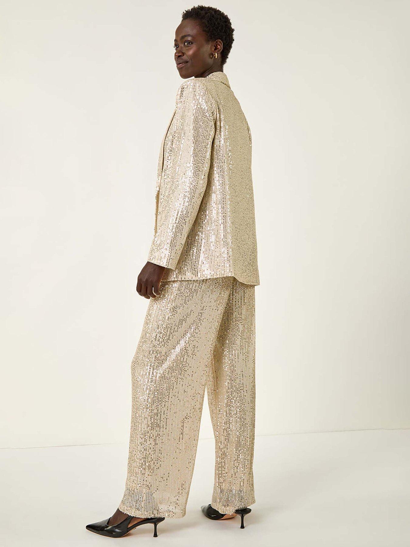 Image 2 of 5 of Roman Relaxed Sequin Blazer - Silver