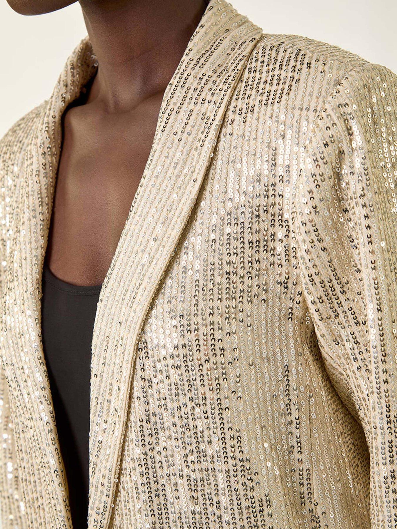 Image 5 of 5 of Roman Relaxed Sequin Blazer - Silver