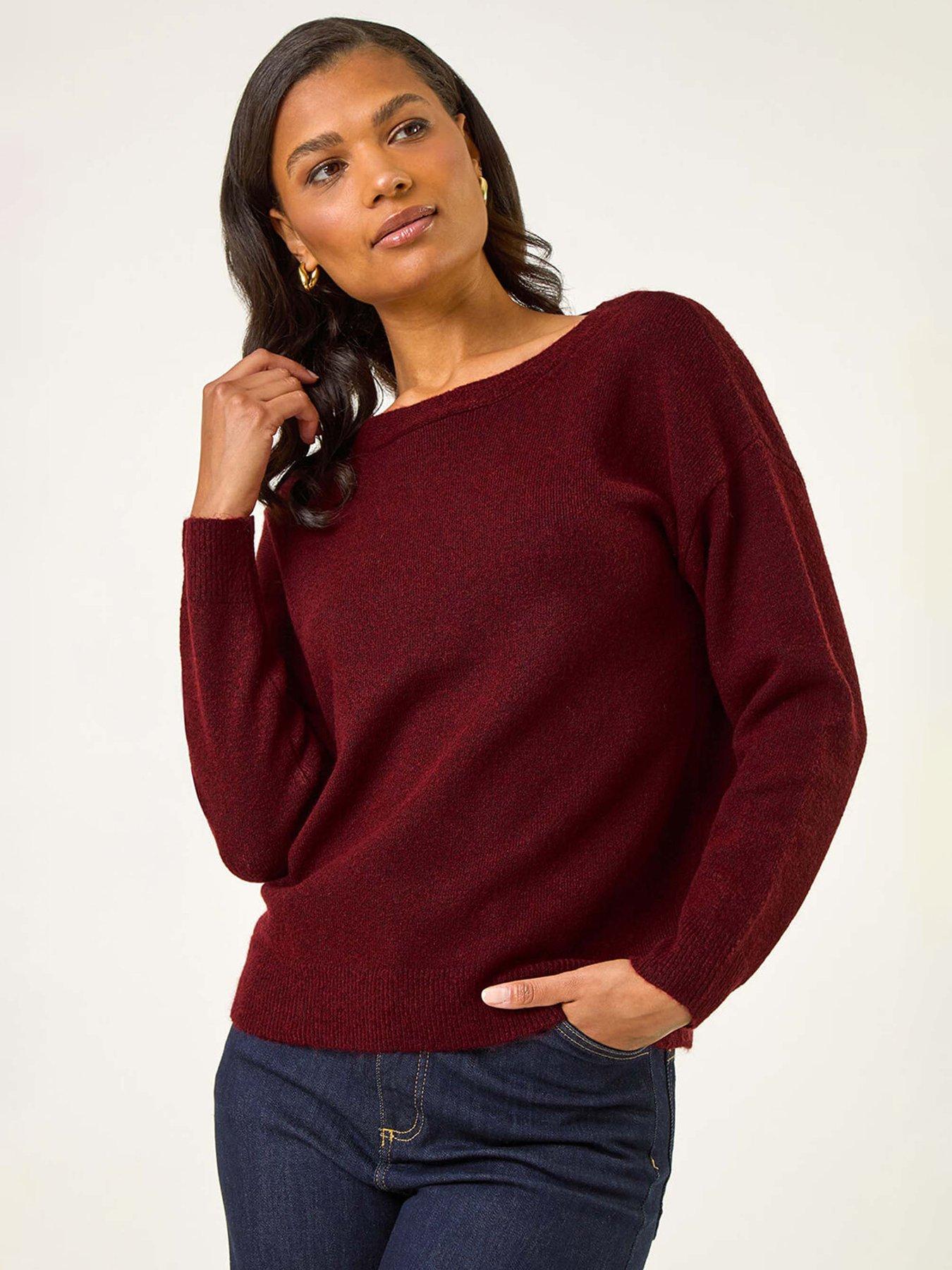 Roman Ribbon Bow Tie Back Jumper - Red