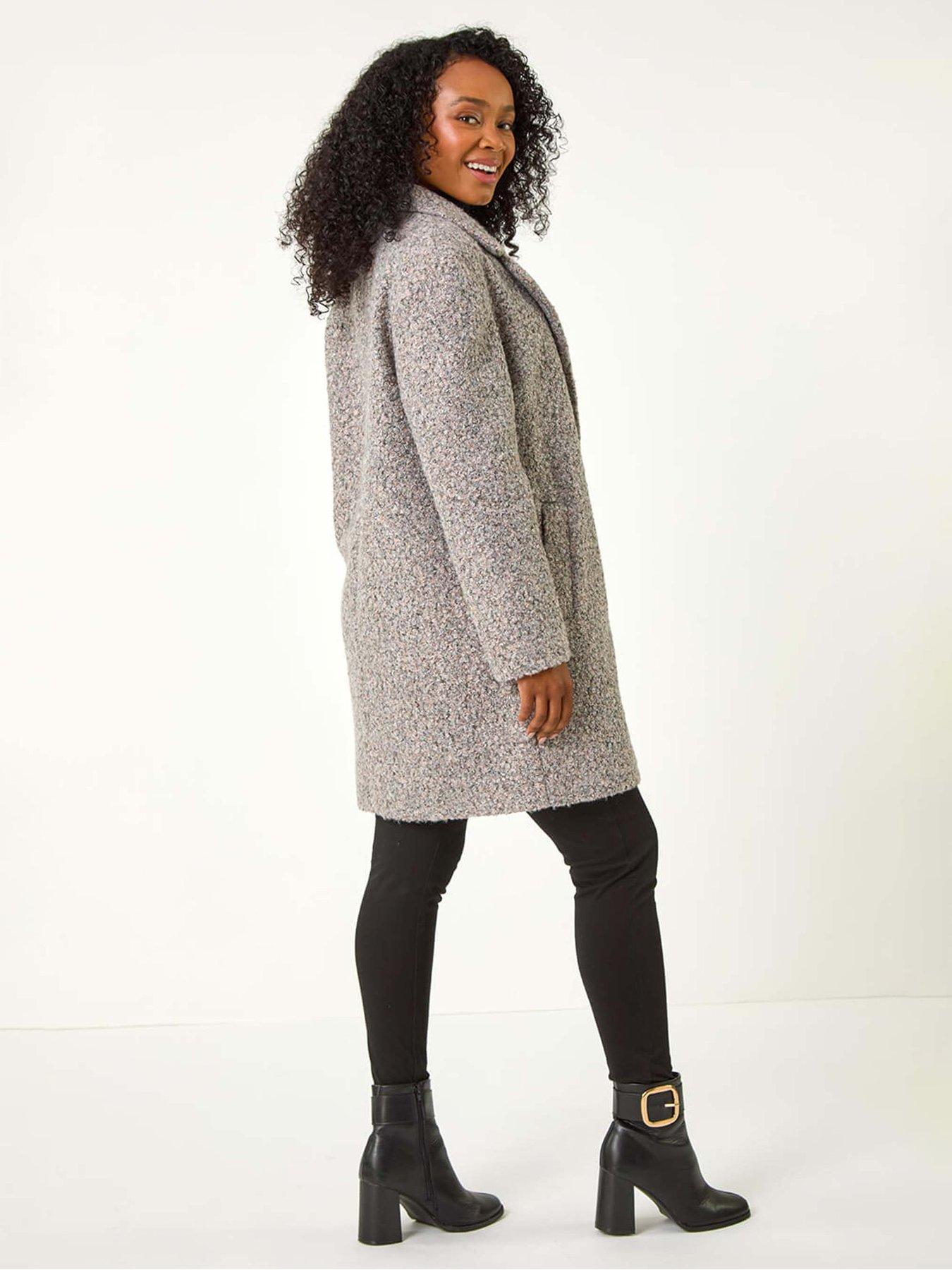 Image 2 of 5 of Roman Petite Textured Boucle Coat - Light Pink