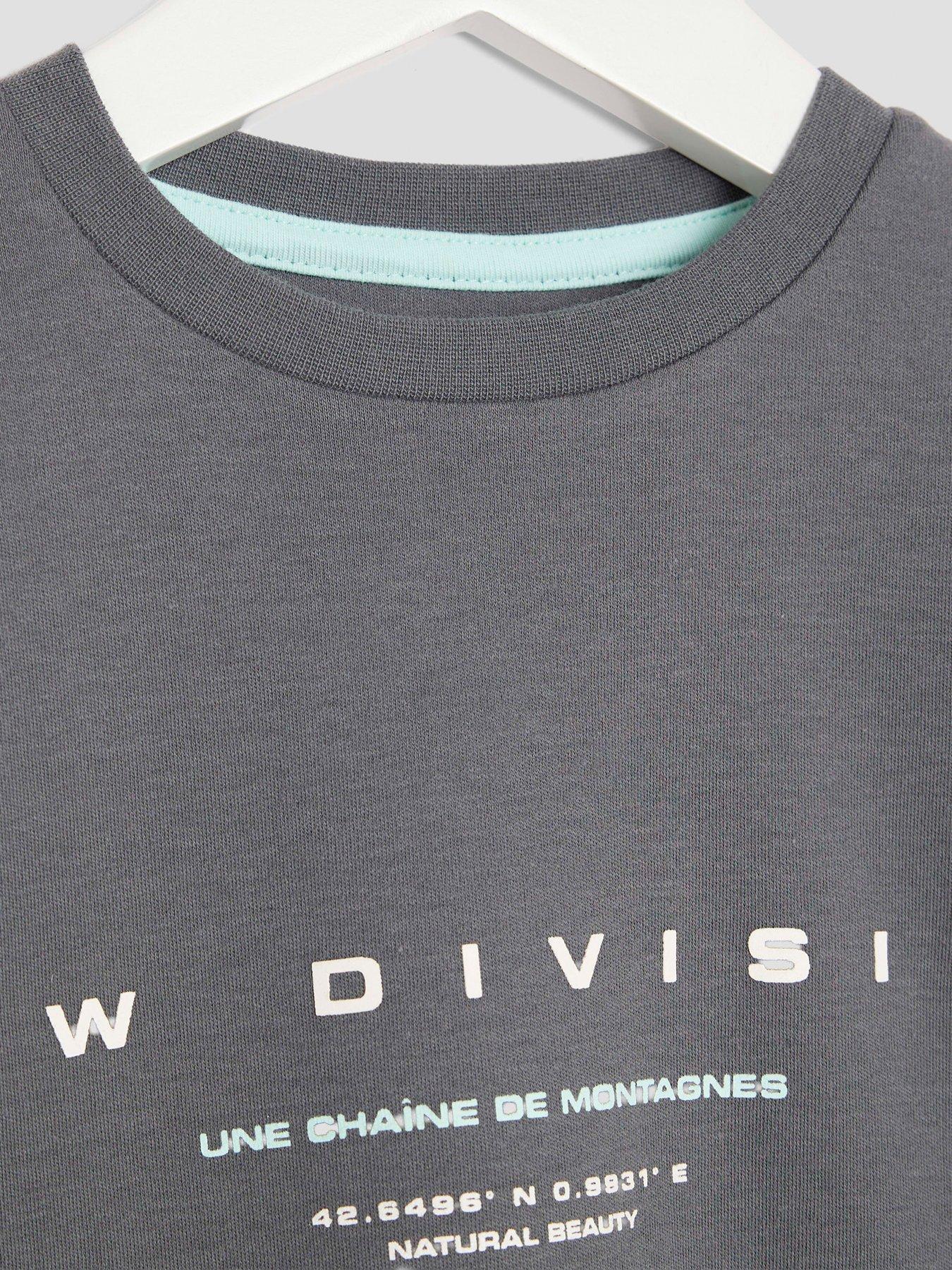 Image 4 of 4 of River Island Mini Boys New Division Glitch T-Shirt - Grey