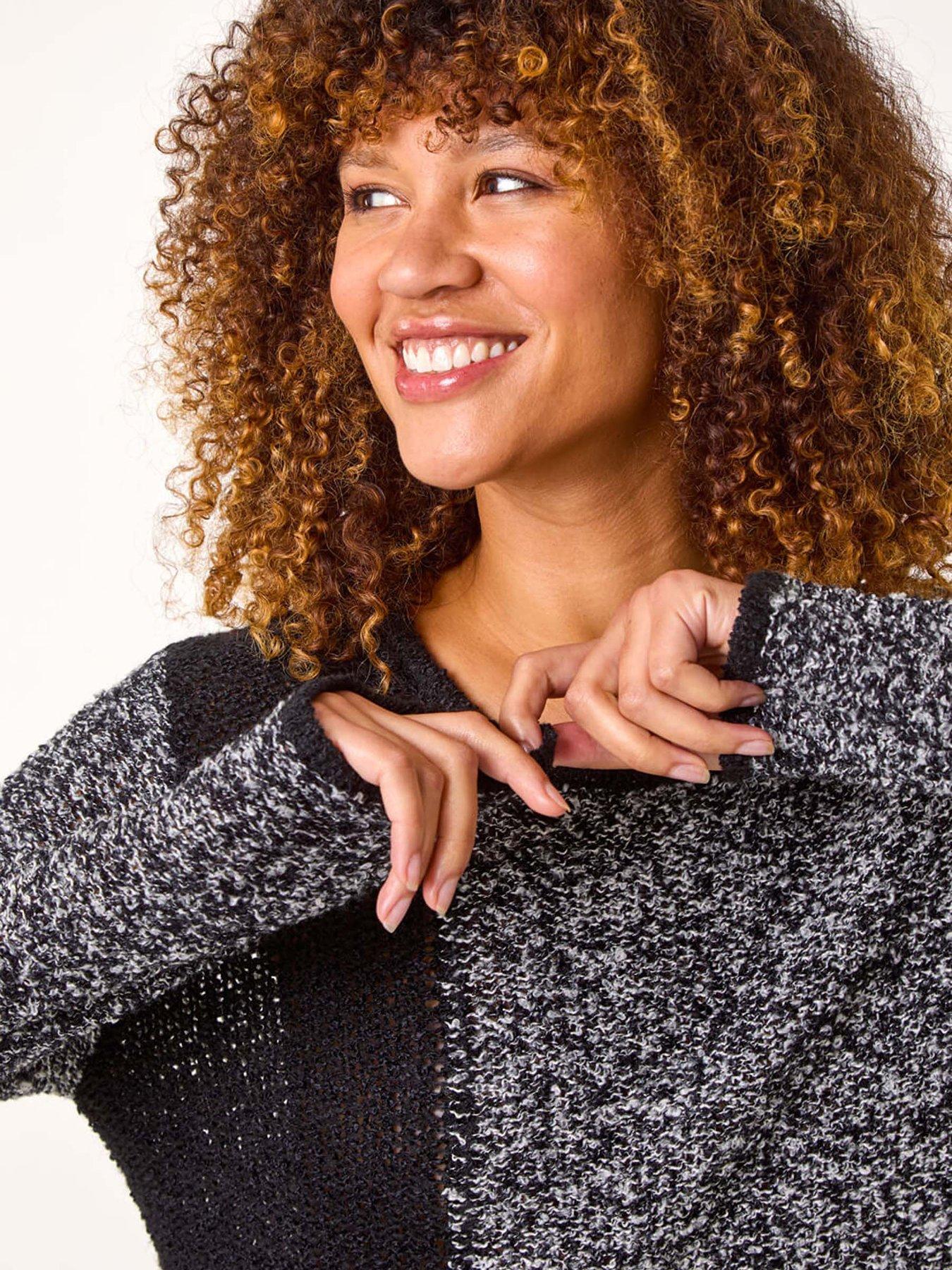 Image 4 of 5 of Roman Textured Button Detail Knit Jumper - Charcoal
