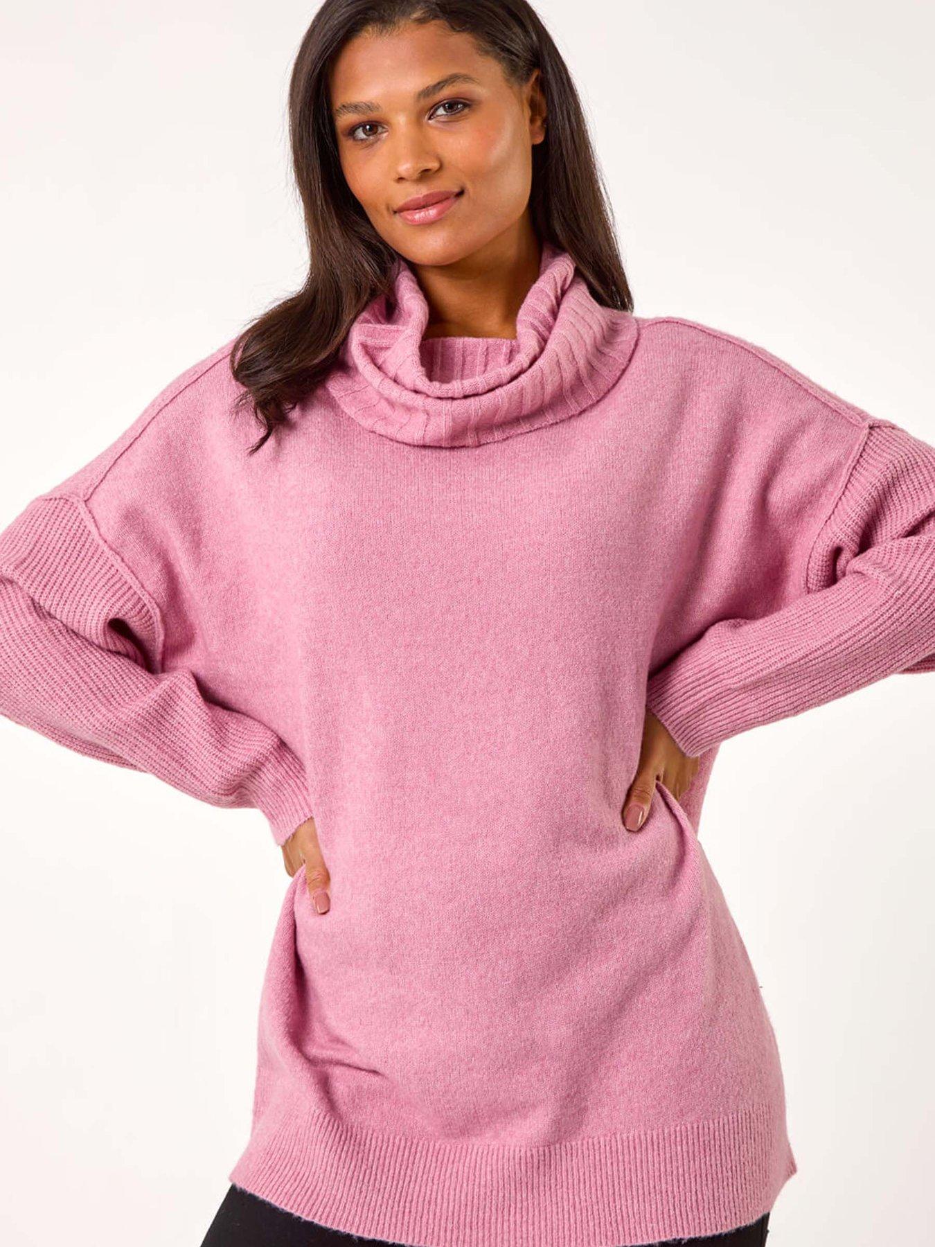 undefined Relaxed Roll Neck Jumper - Light Pink