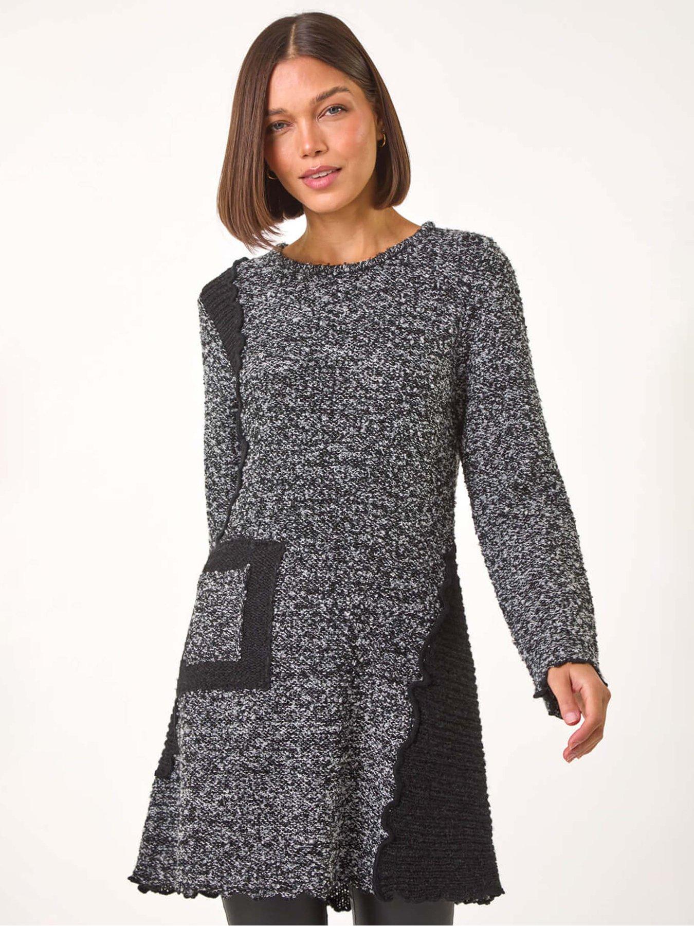 Image 3 of 5 of Roman Textured Pocket Detail Longline Jumper - Charcoal