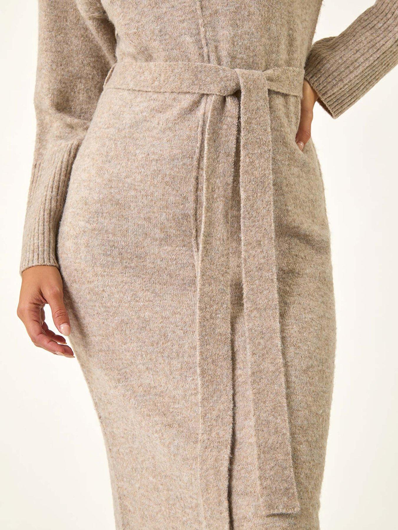  image of roman-dusk-belted-knit-midi-dress-natural