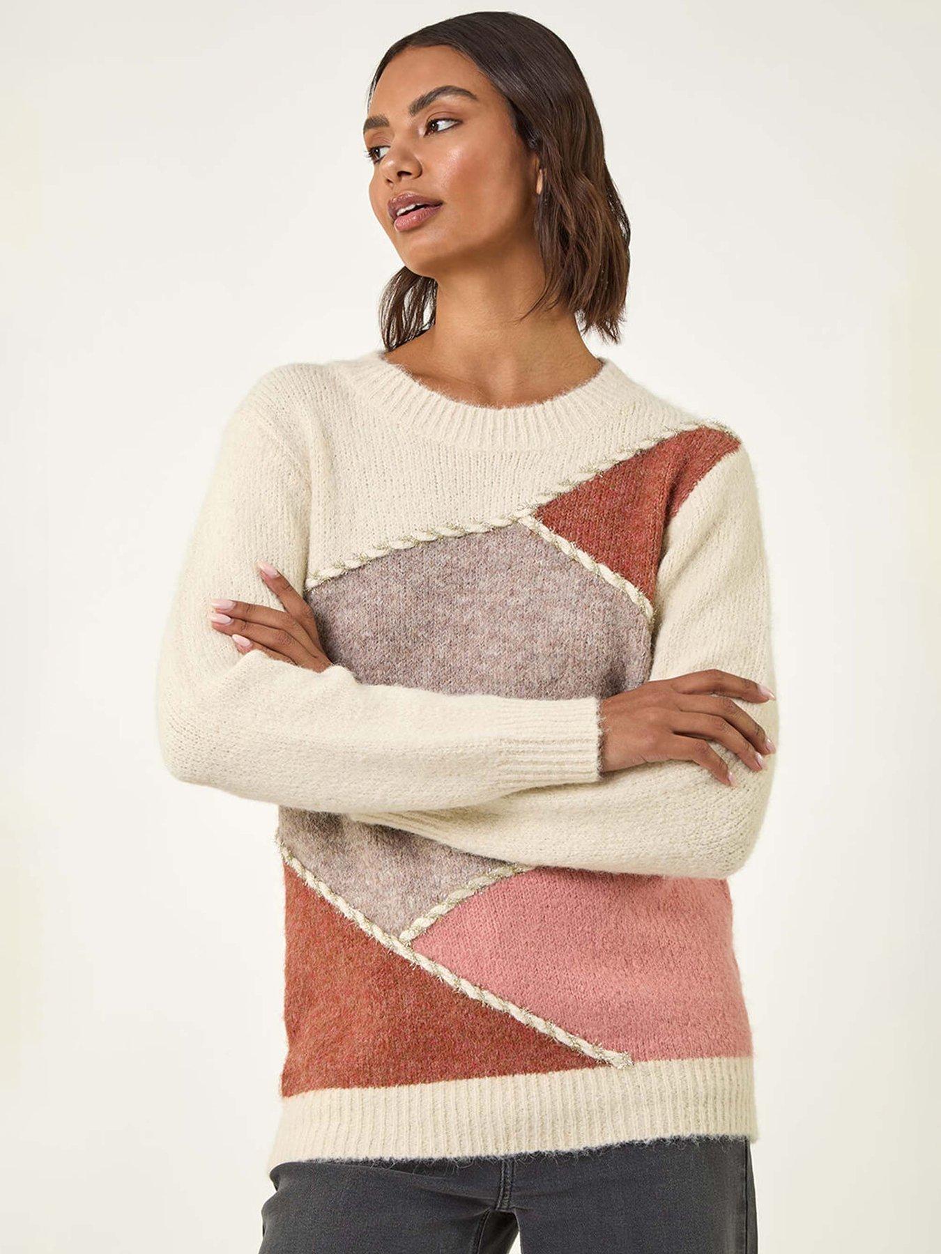 Image 1 of 5 of Roman Patch Work Knit Jumper - Ivory