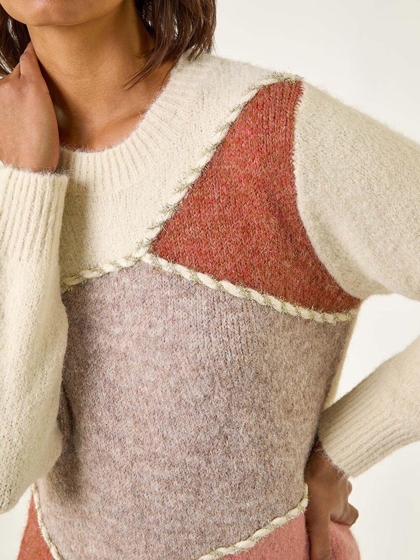 Image 5 of 5 of Roman Patch Work Knit Jumper - Ivory