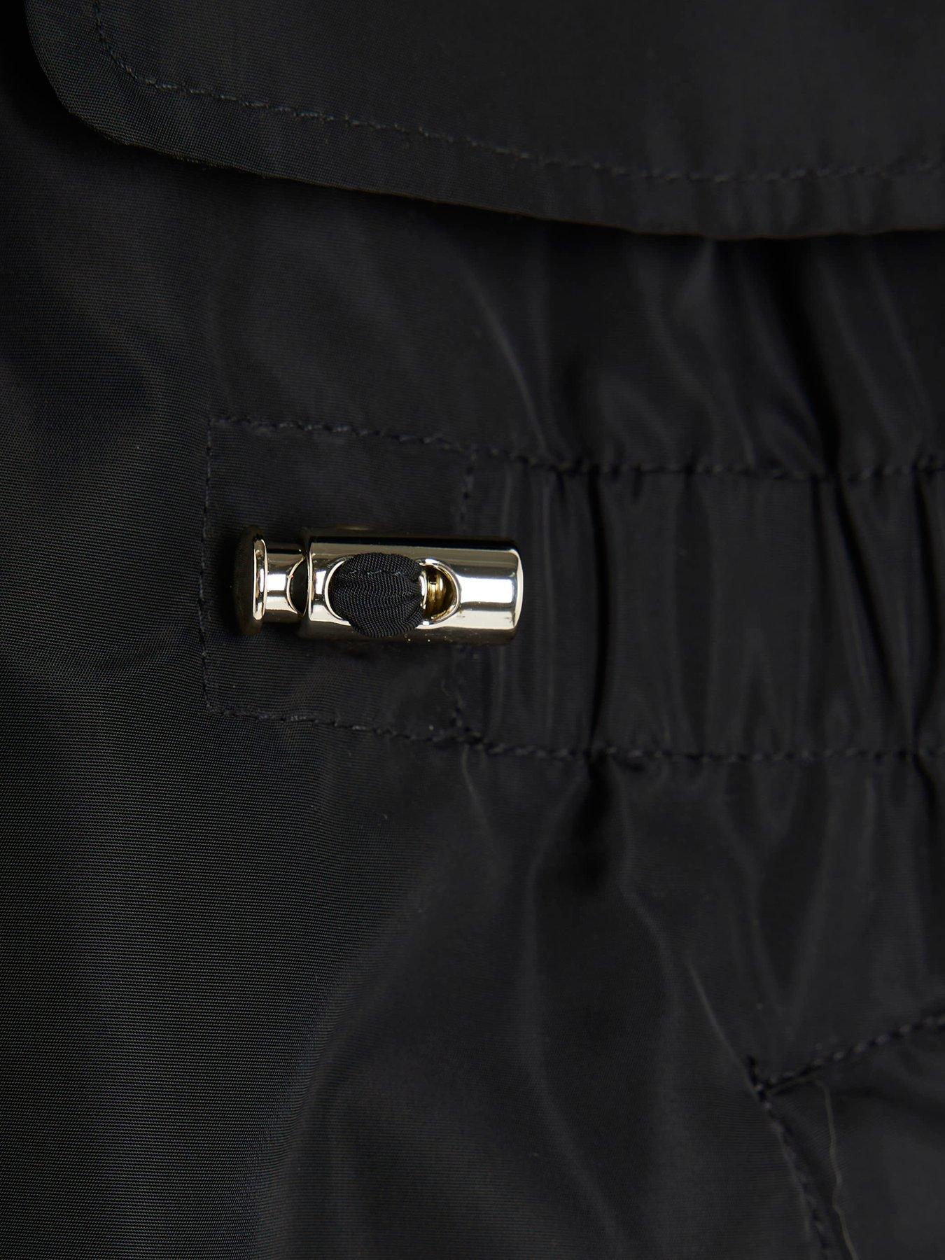  image of river-island-older-girls-faux-fur-hooded-coat-black