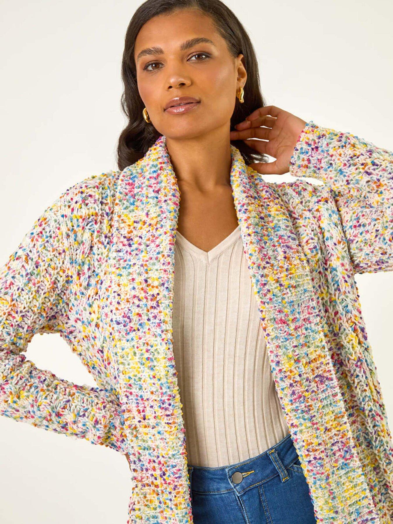 Image 4 of 5 of Roman Soft Knit Nep Longline Cardigan - Ivory