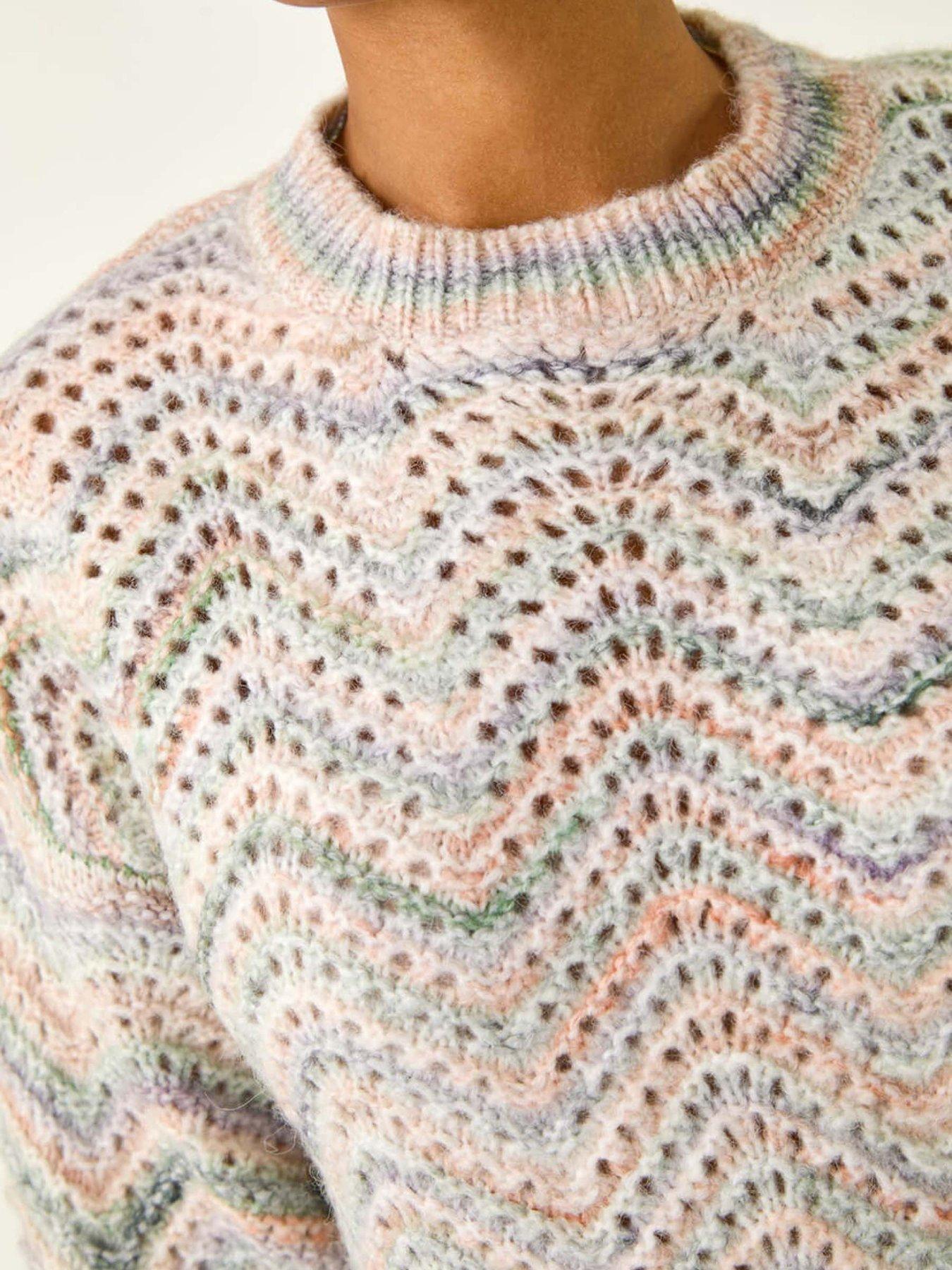  image of roman-zig-zag-pointelle-knit-jumper-light-grey