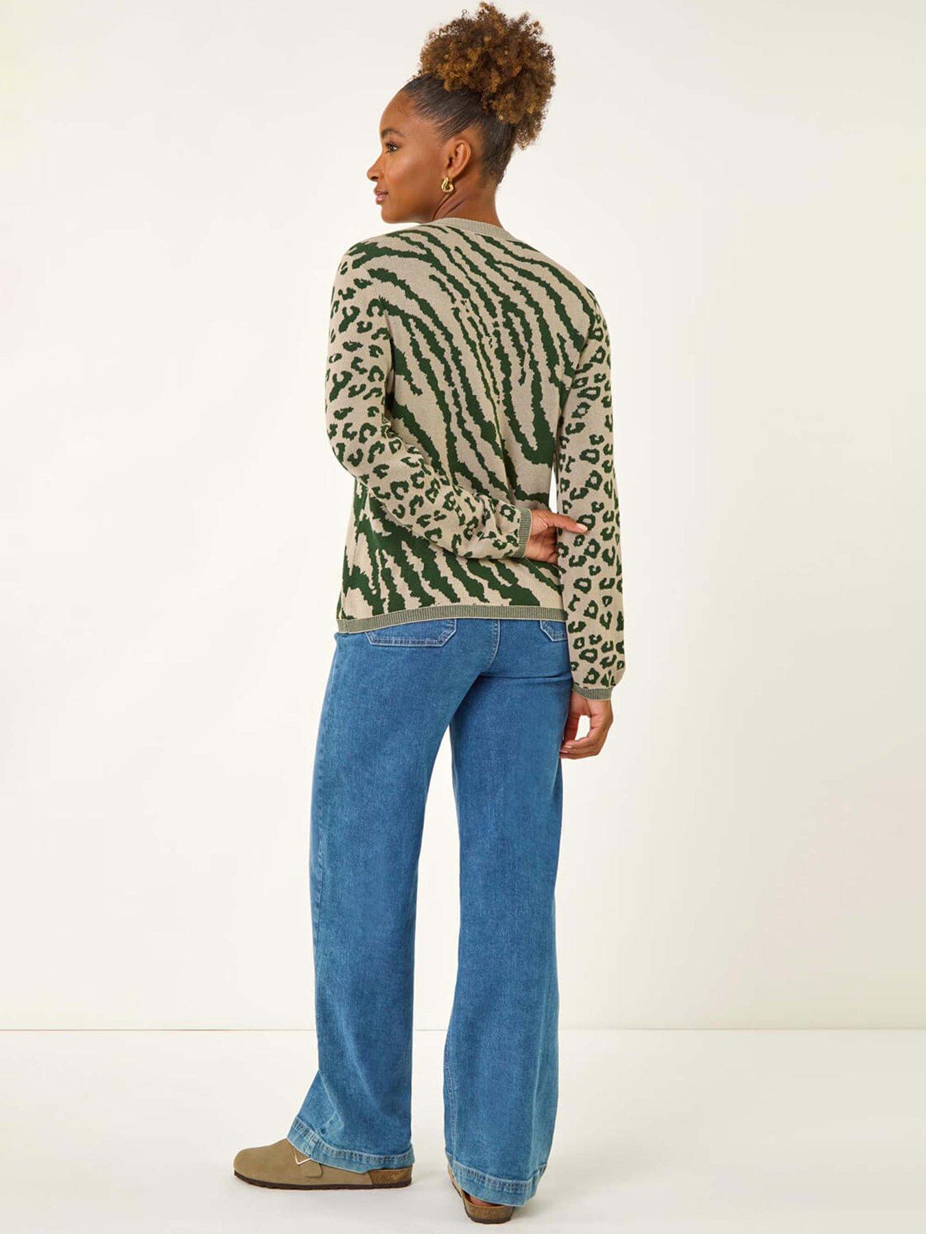 Image 2 of 5 of Roman Embellished Animal Knit Jumper - Khaki