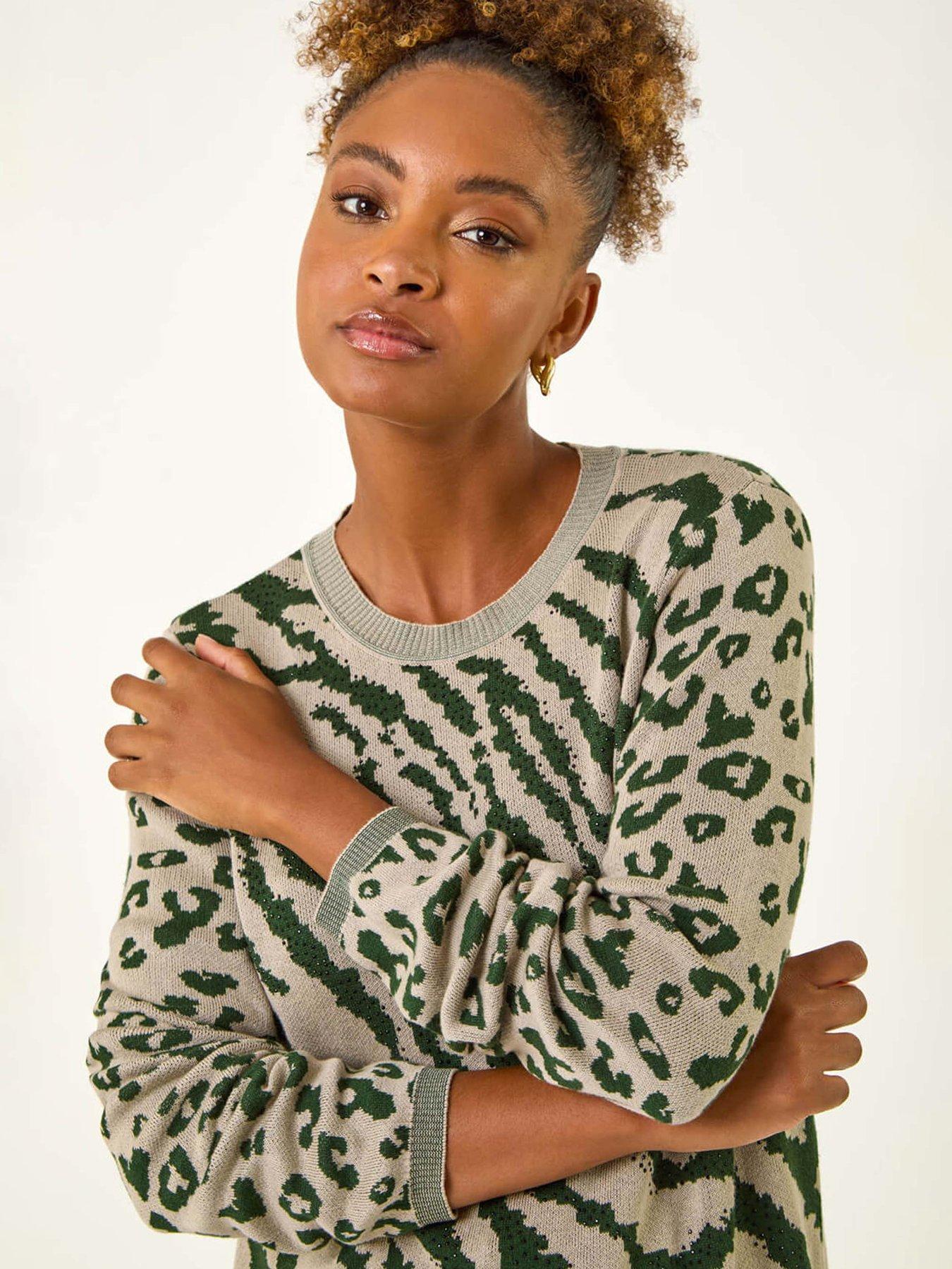 Image 4 of 5 of Roman Embellished Animal Knit Jumper - Khaki