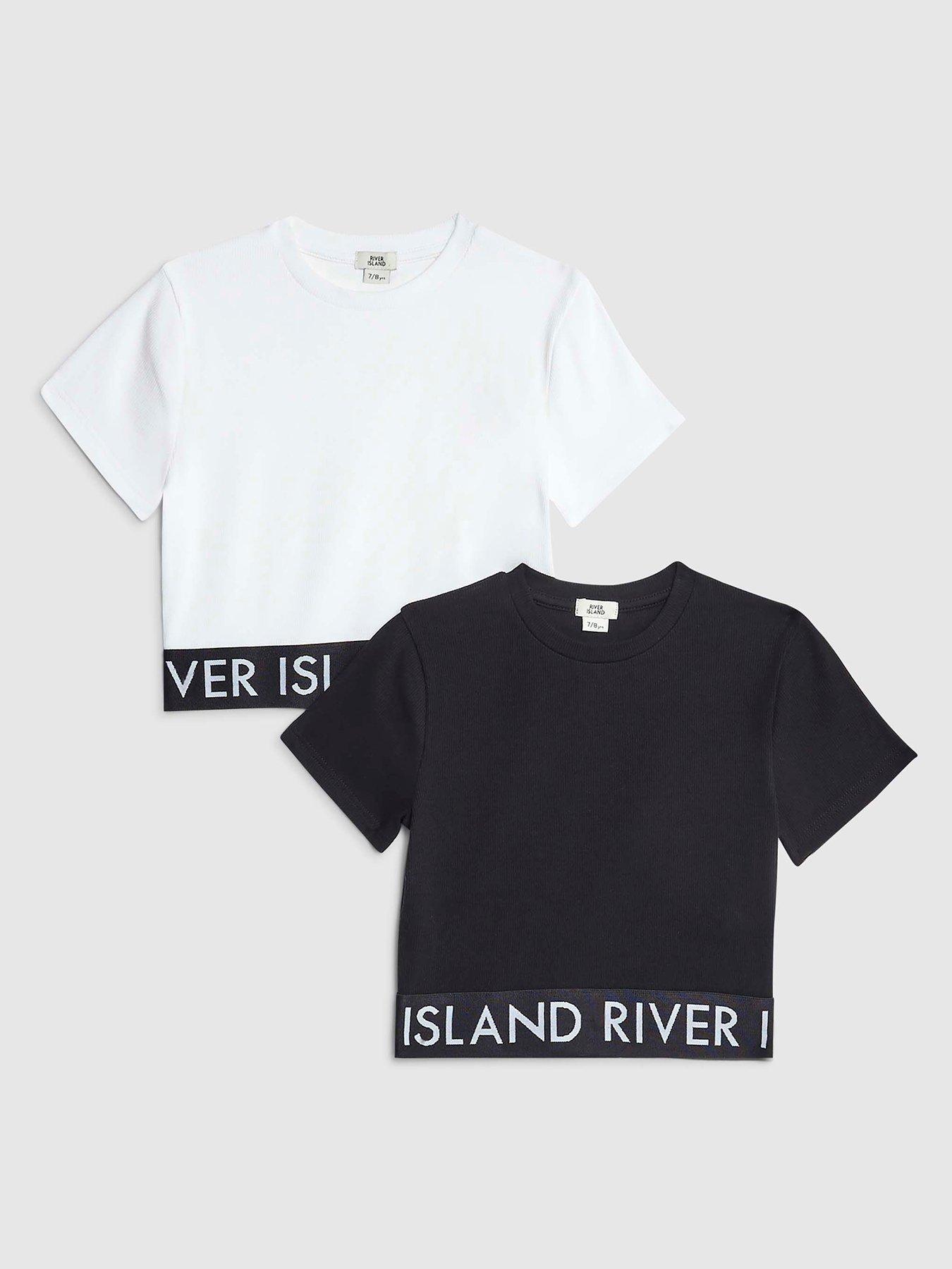 river-island-older-girls-ribbed-short-sleeve-2-pack-tops-white