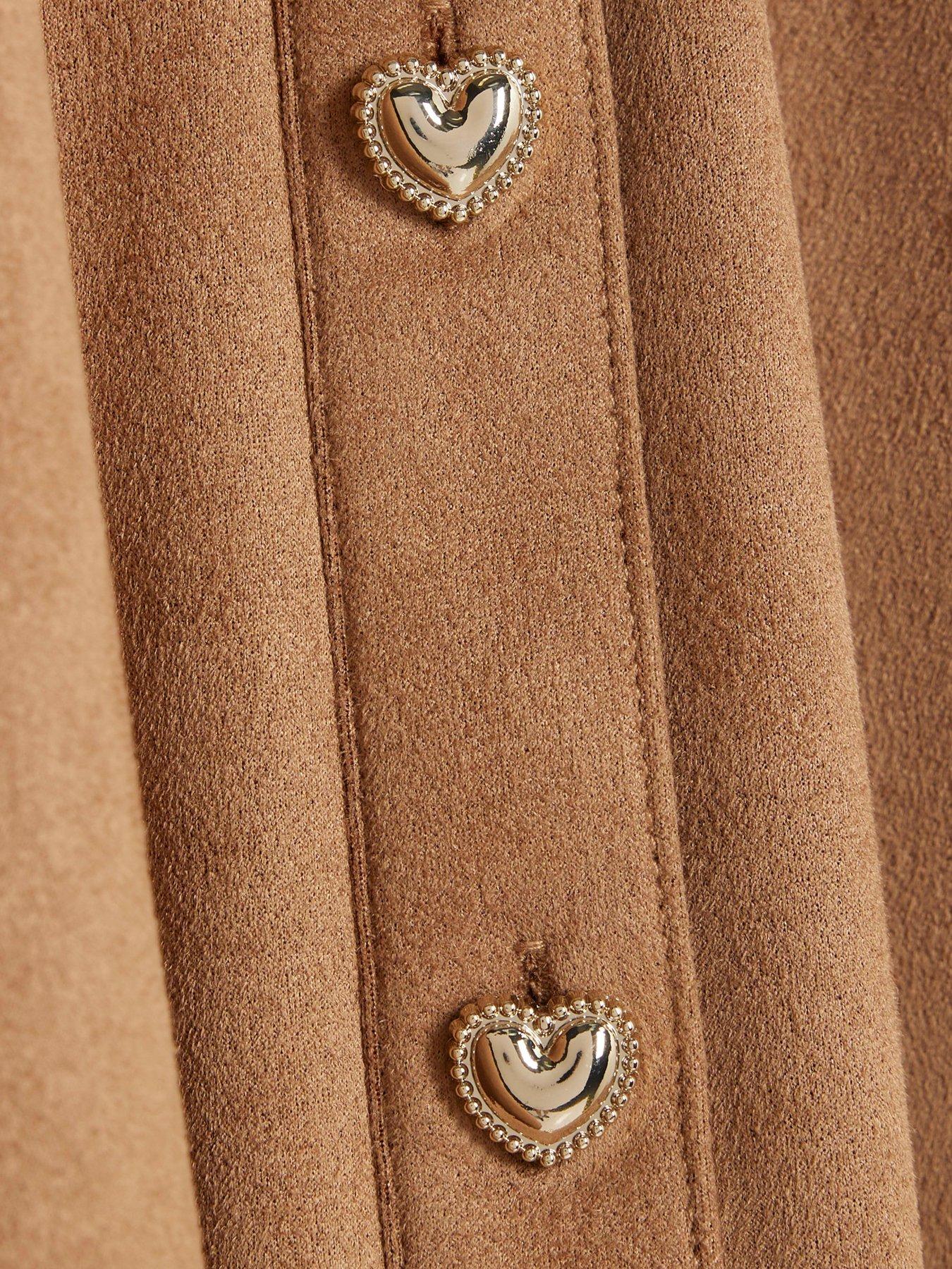 Image 3 of 4 of River Island Older Girls Suedette Skater Dress - Brown