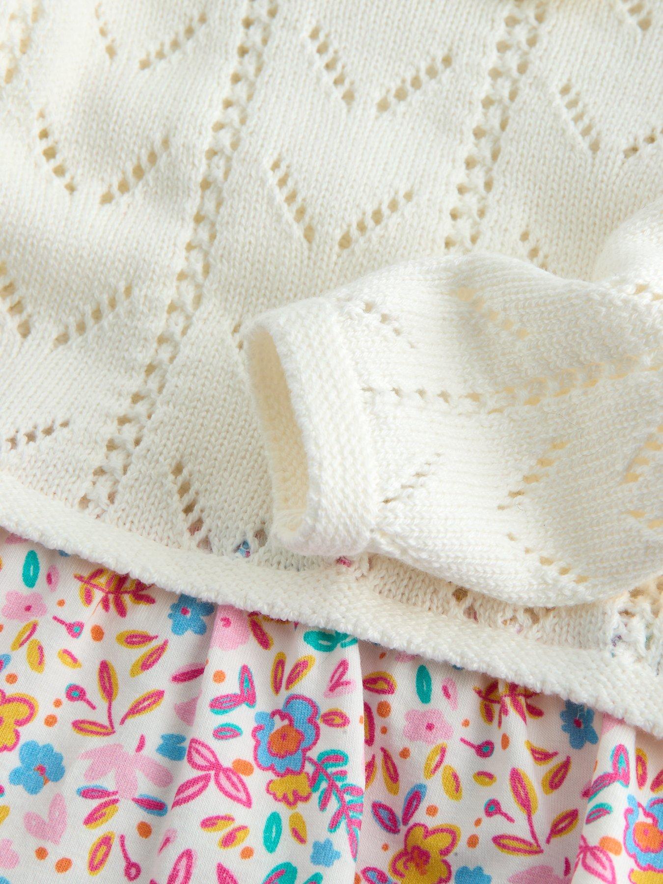 Image 3 of 6 of The Very Collection Floral Knit Romper - White
