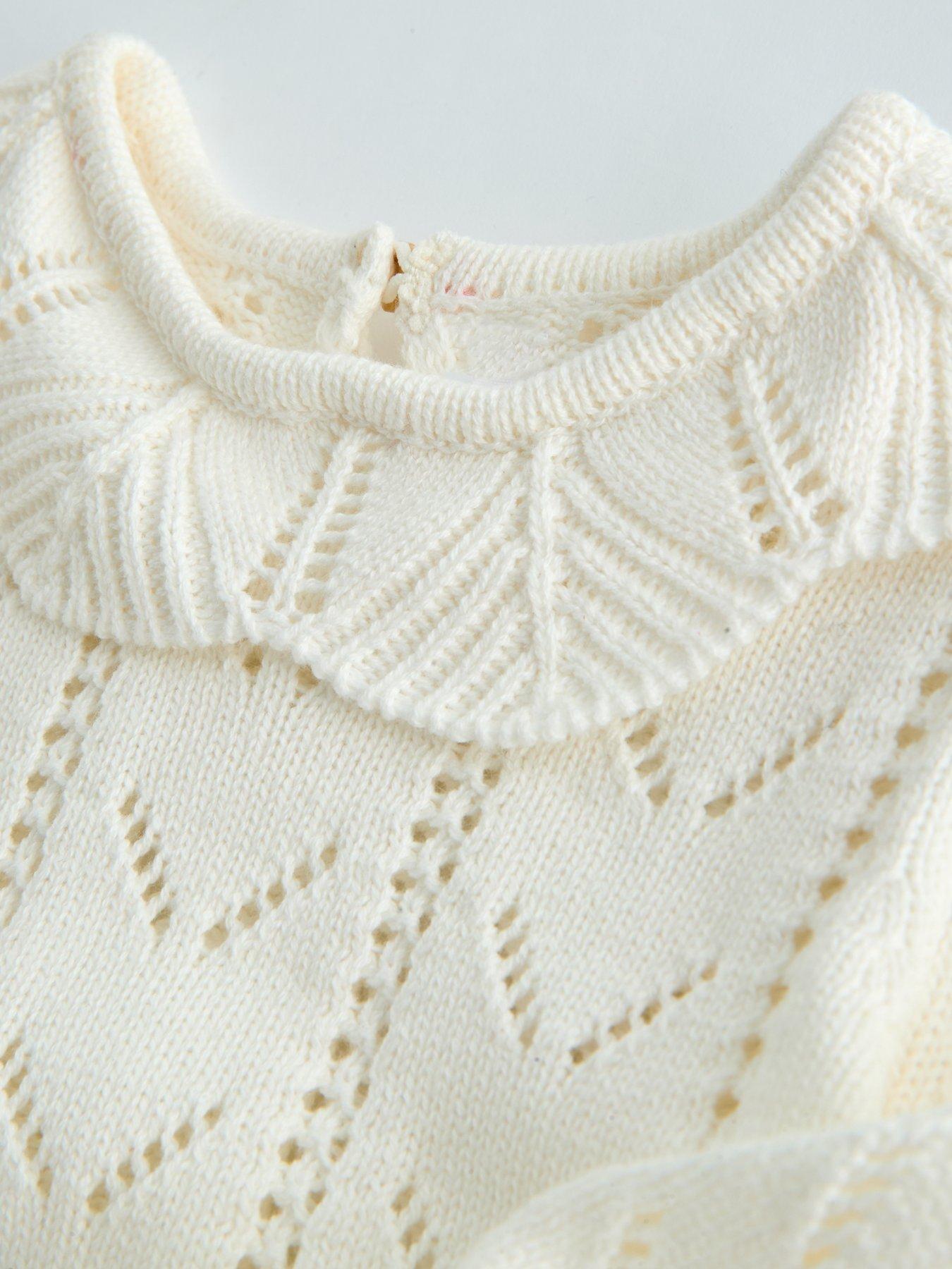 Image 4 of 6 of The Very Collection Floral Knit Romper - White