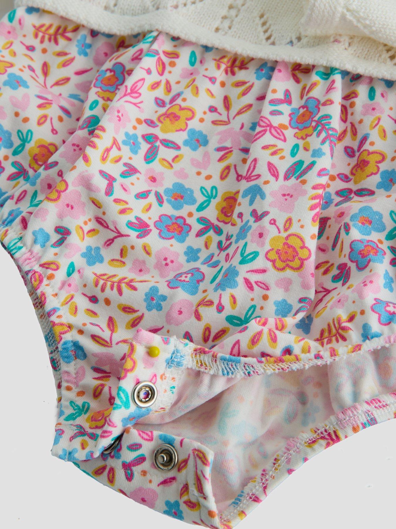 Image 5 of 6 of The Very Collection Floral Knit Romper - White