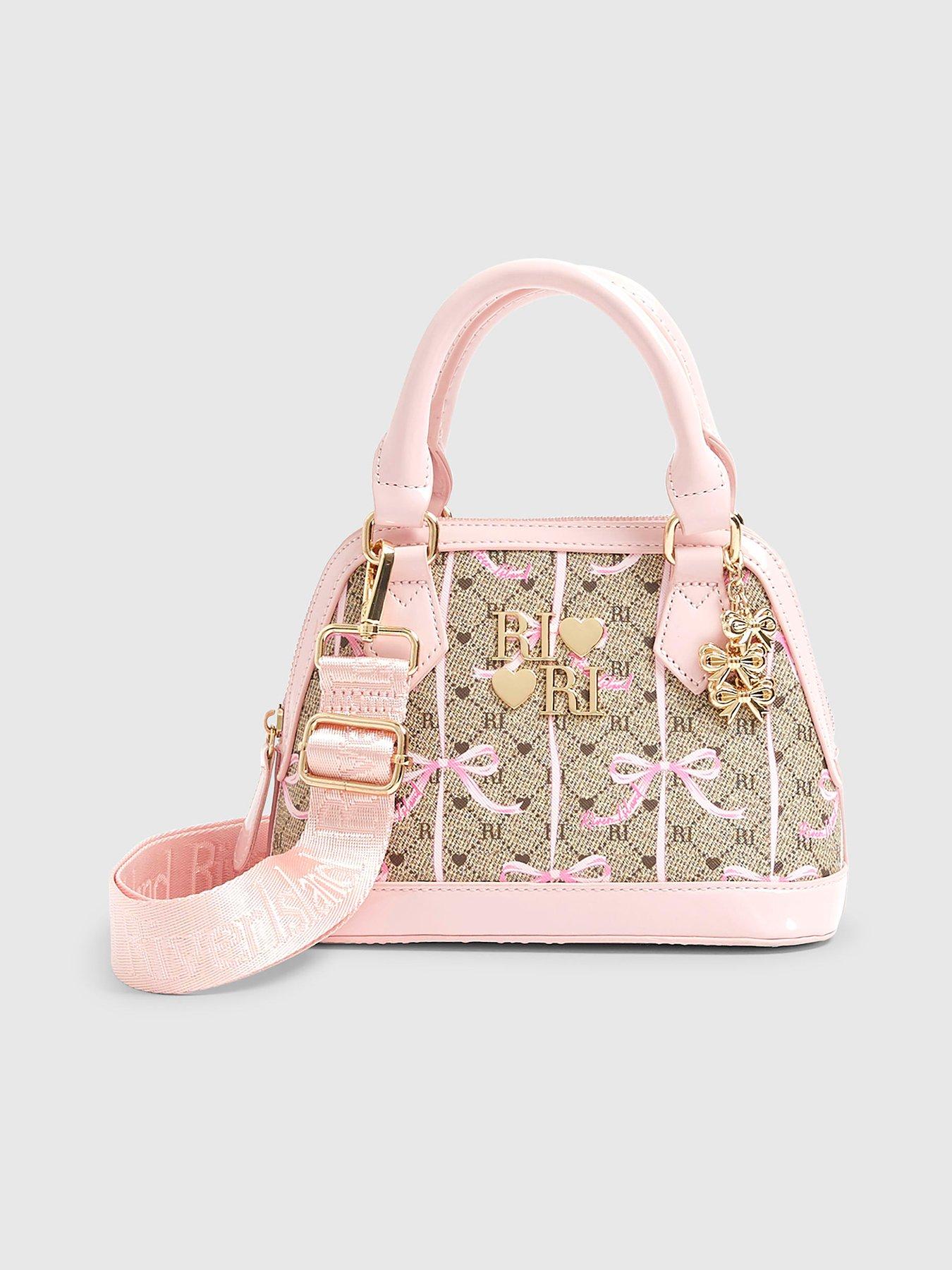 River Island Older Girls Monogram Bow Tote Bag - Brown