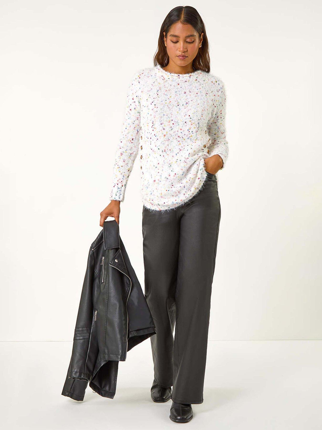 Image 3 of 5 of Roman Nep Curved Hem Jumper  - Ivory