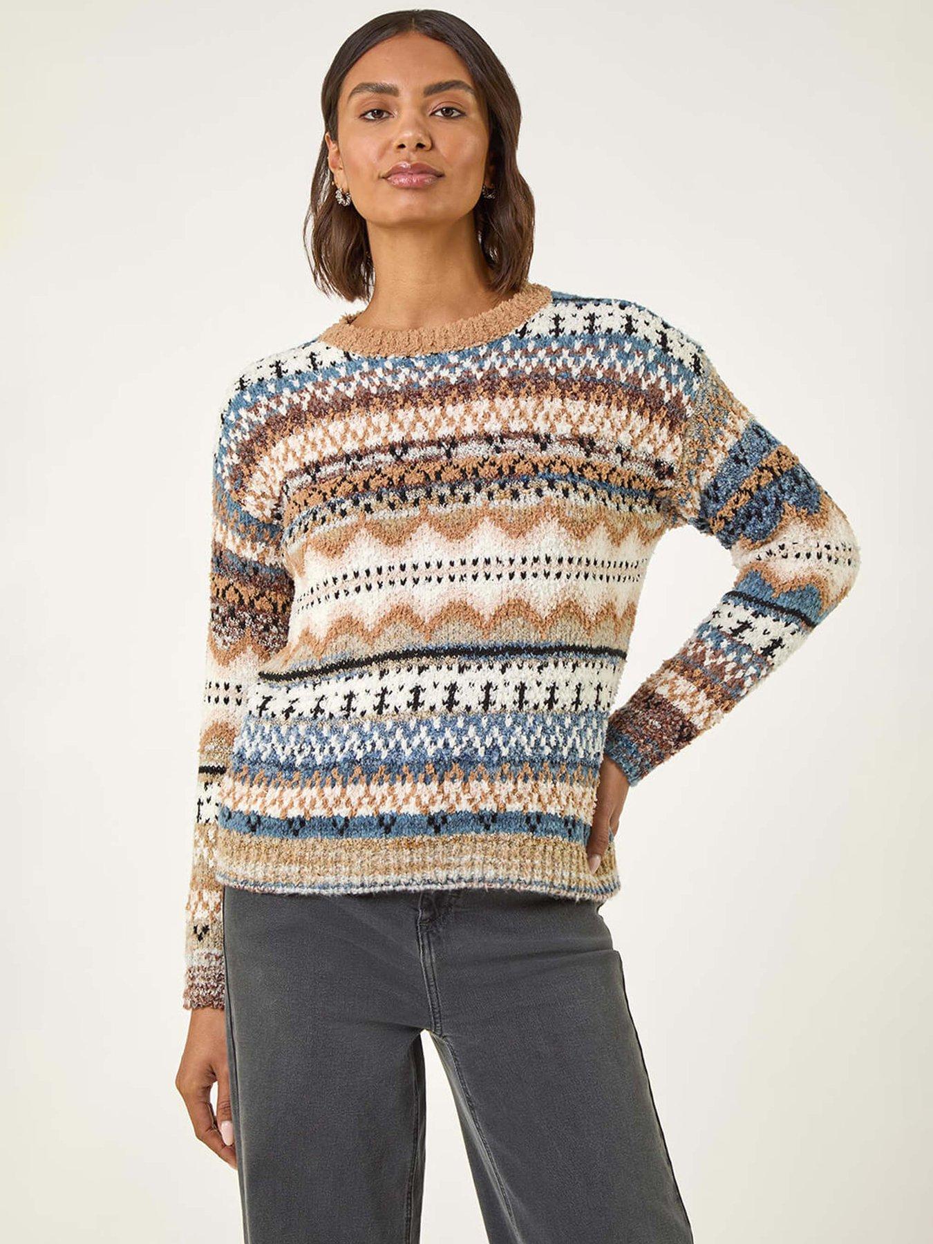 undefined Jacquard Soft Knit Jumper - Biscuit