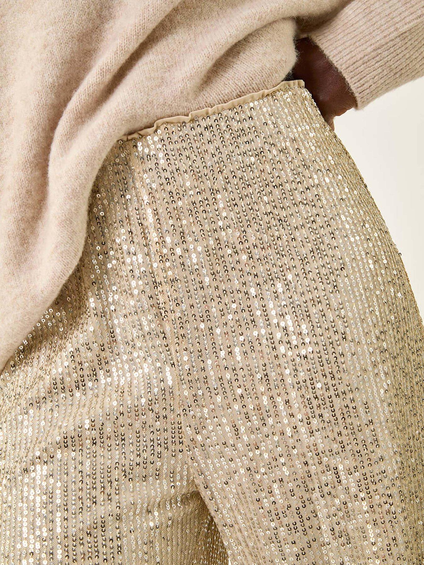  image of roman-sequin-wide-leg-trousers-silver
