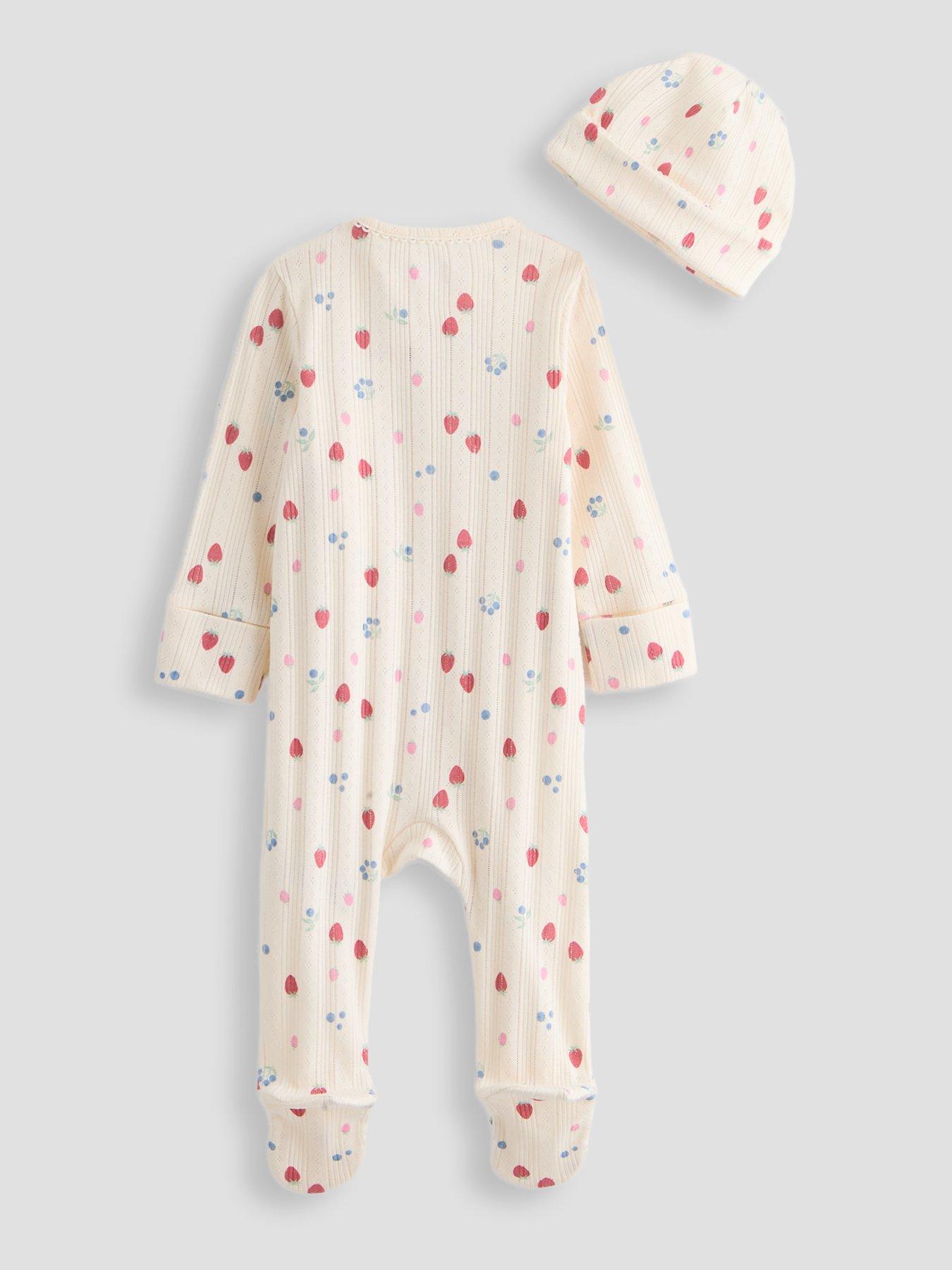 Image 2 of 5 of The Very Collection Pointelle Print Body Suit and Hat Set - Cream