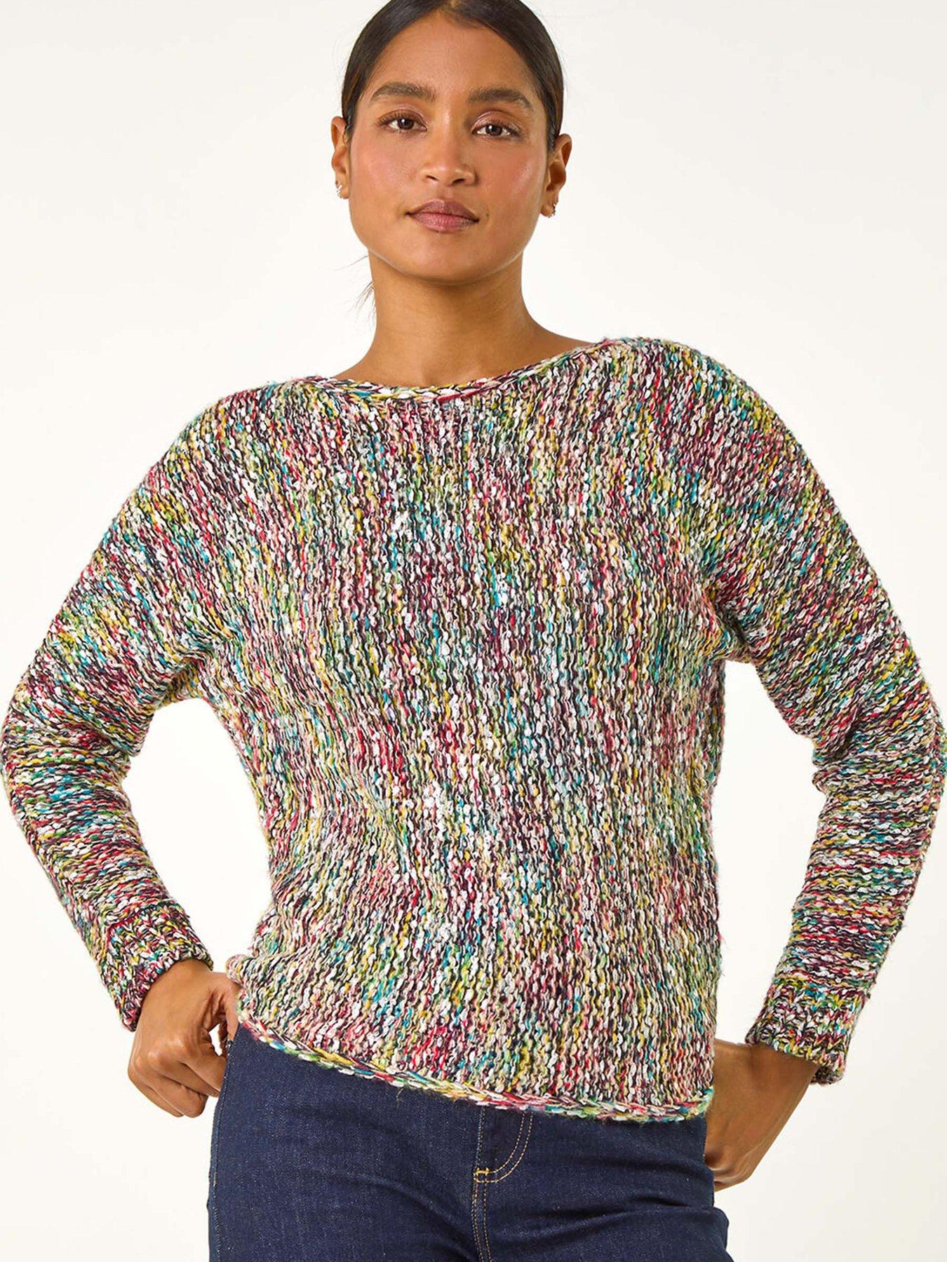 Roman Patterned Tape Yarn Knit Jumper - Multi