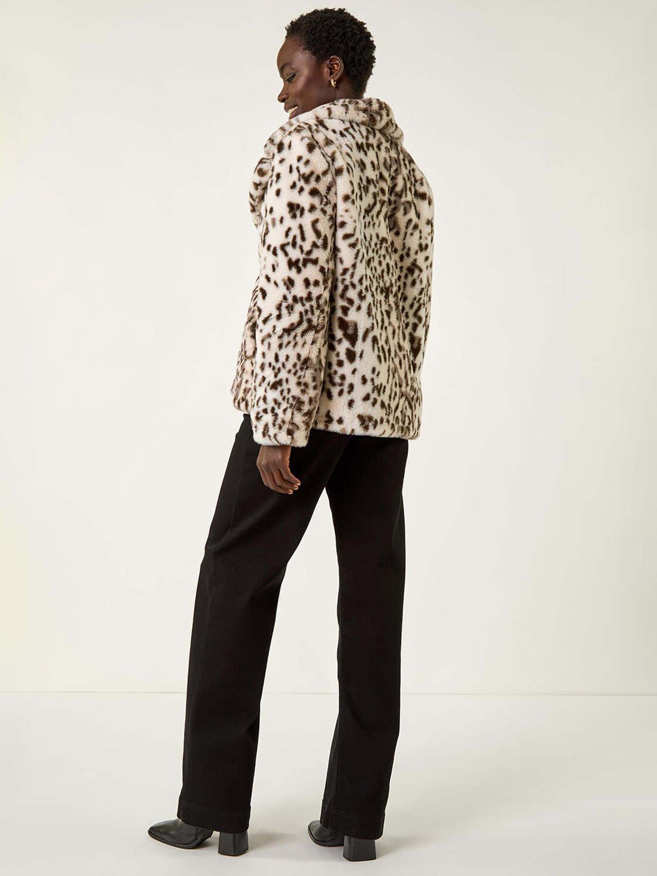  image of roman-faux-animal-fur-coat-brown