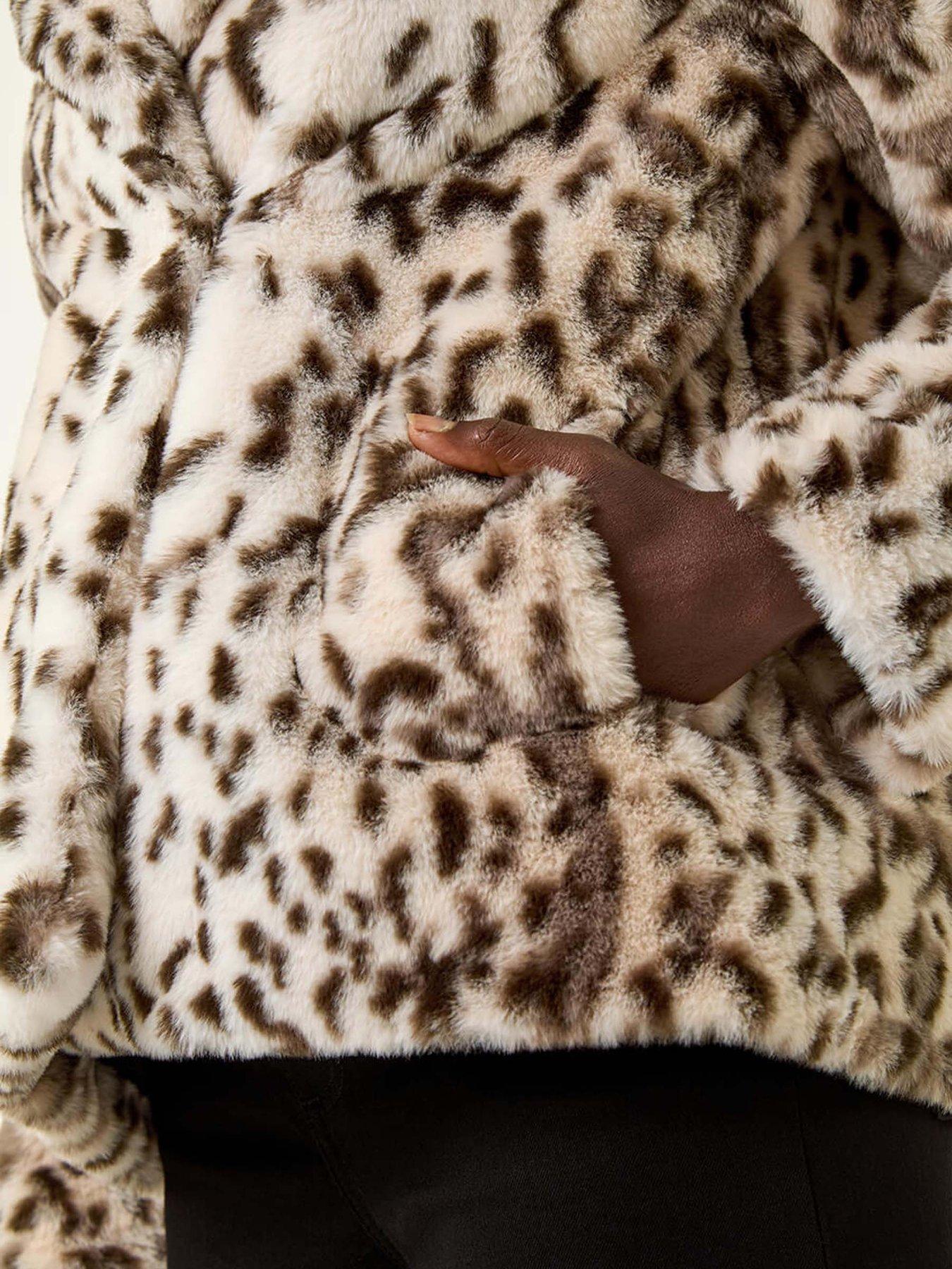  image of roman-faux-animal-fur-coat-brown